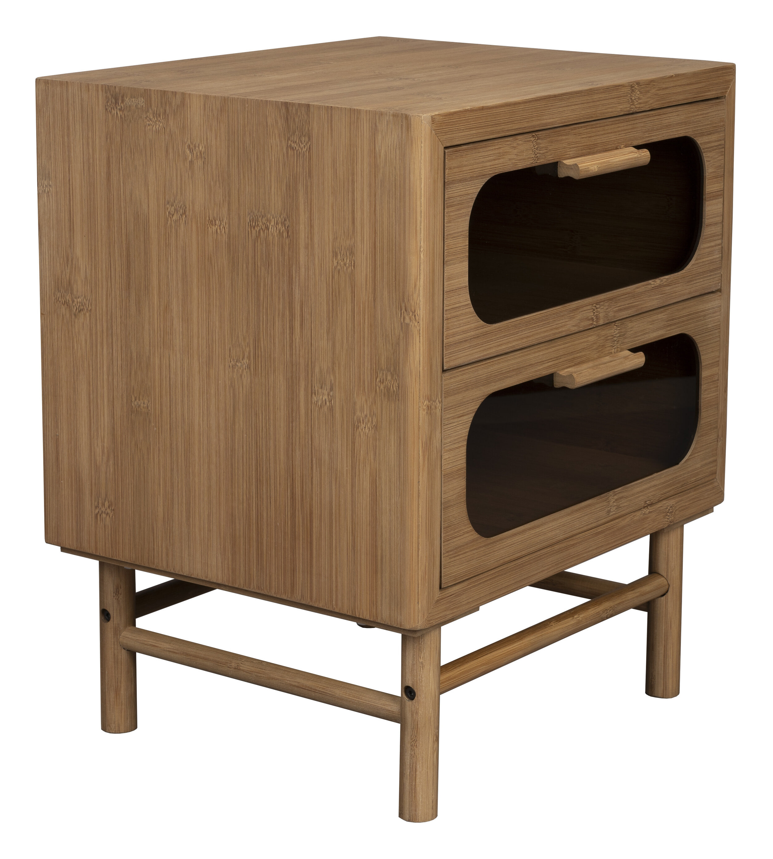 Dutchbone Nachtkastje 'Caroun' Bamboe, Met 2 lades