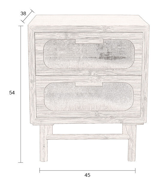 Dutchbone Nachtkastje 'Caroun' Bamboe, Met 2 lades
