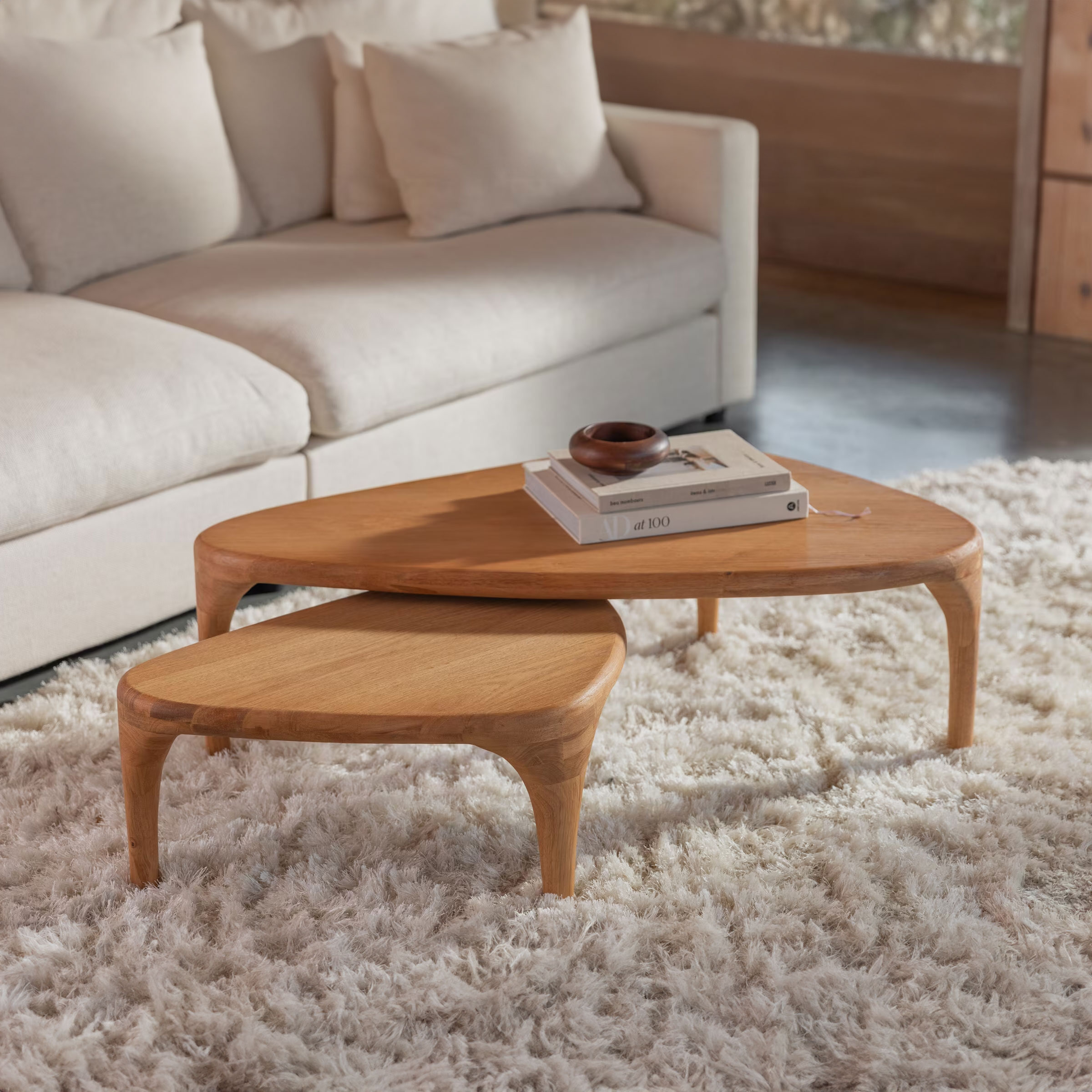 Zuiver Organische Salontafel 'Isla' Set van 2 stuks