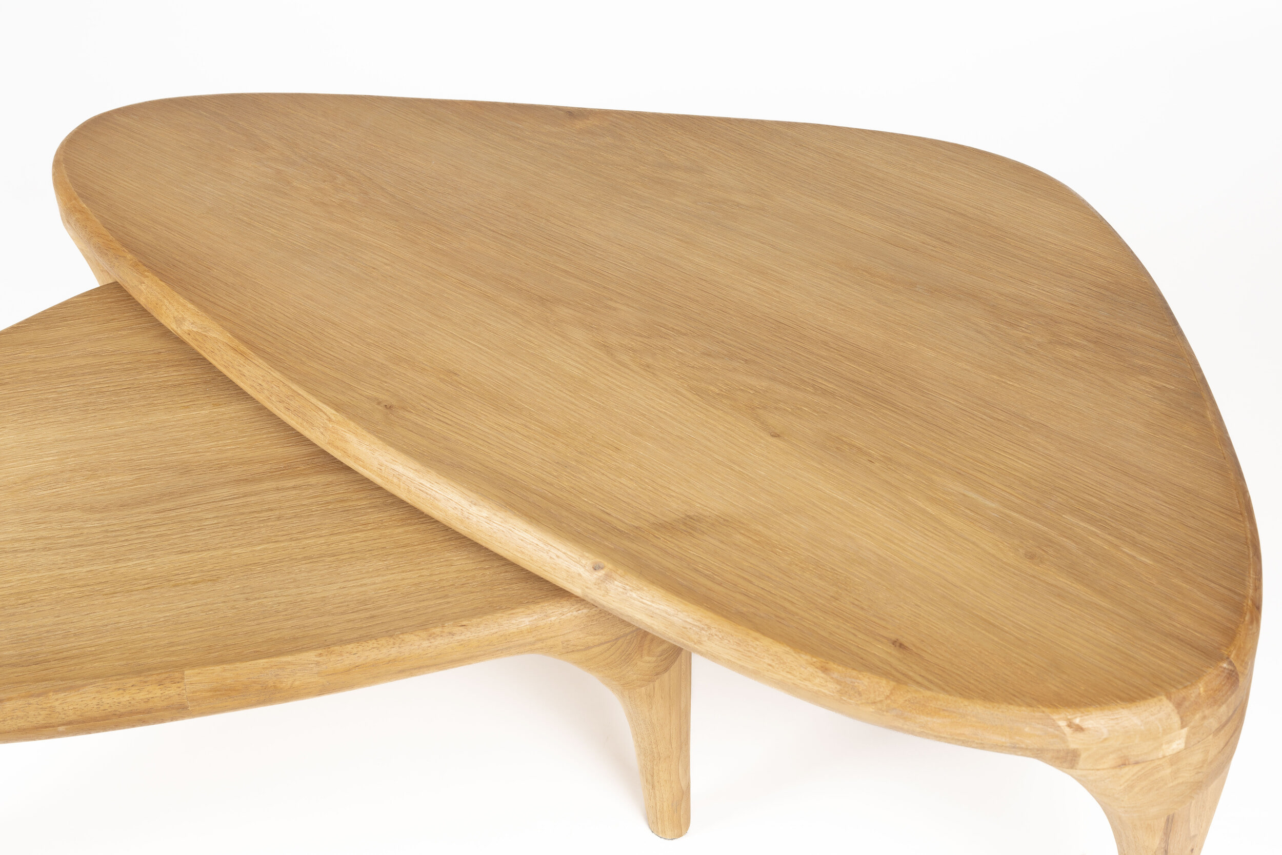 Zuiver Organische Salontafel 'Isla' Eiken en rubberhout, Set van 2 stuks
