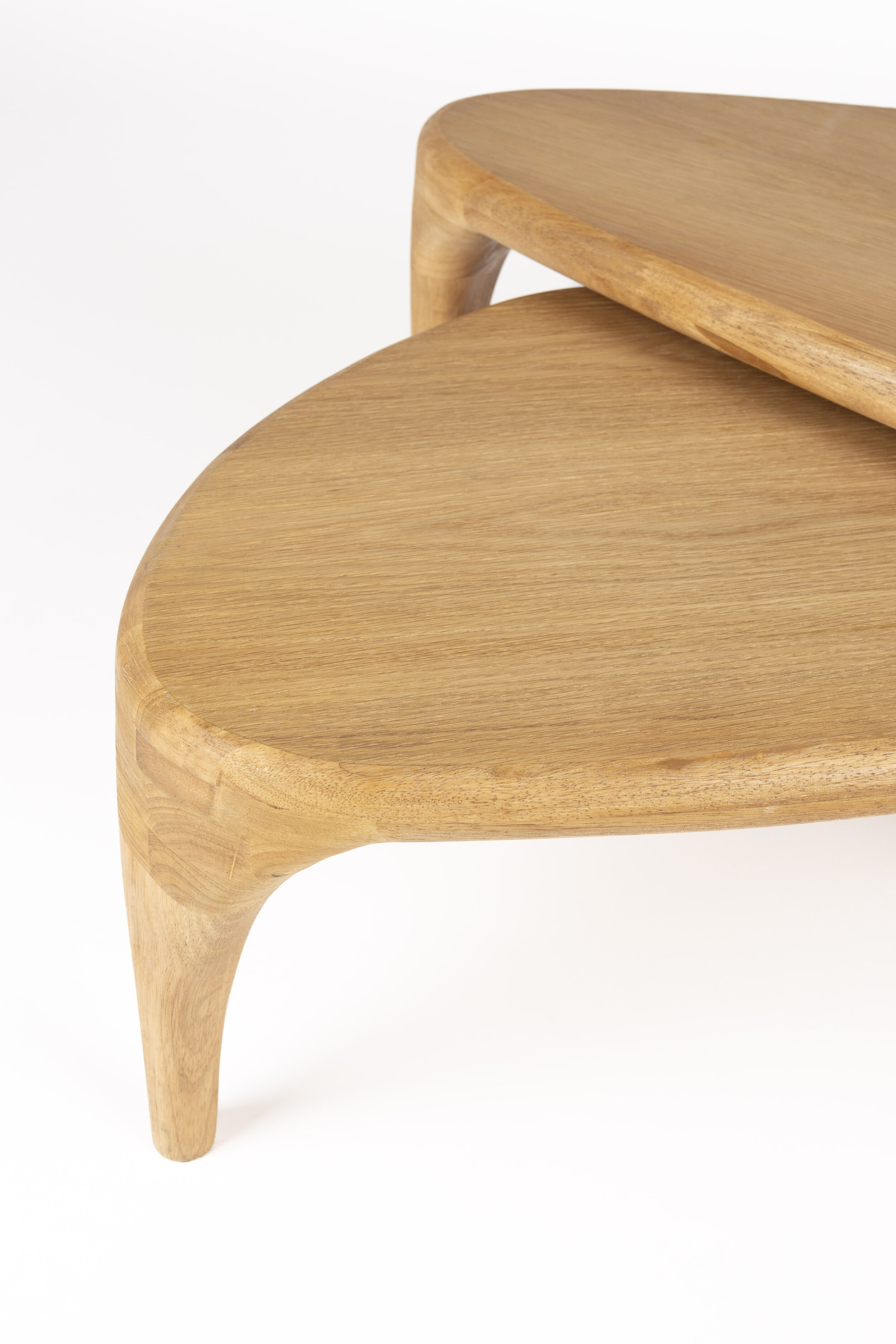 Zuiver Organische Salontafel 'Isla' Eiken en rubberhout, Set van 2 stuks