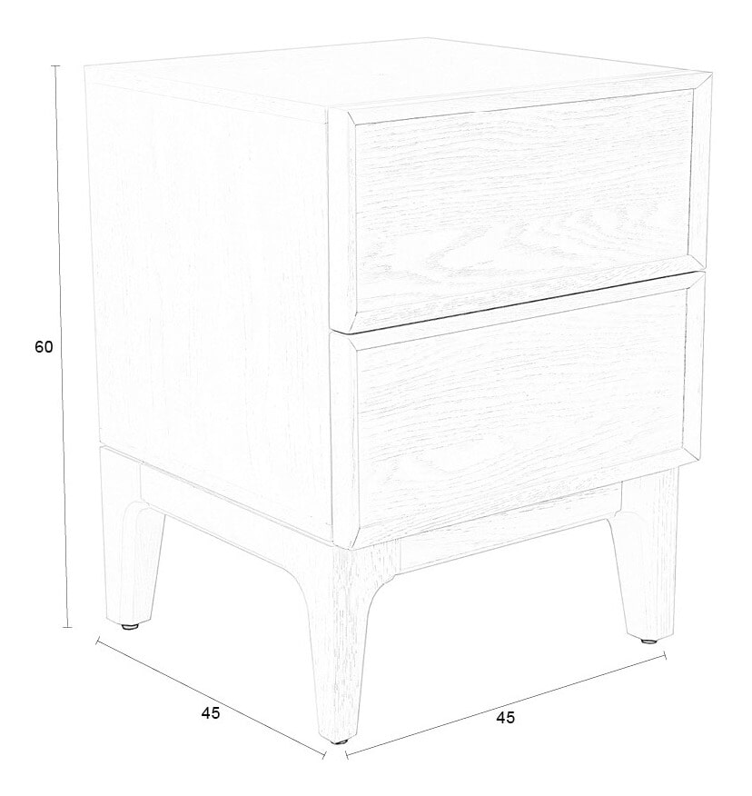 Zuiver Bijzettafel/Nachtkastje 'June' Eiken, Met 2 laden