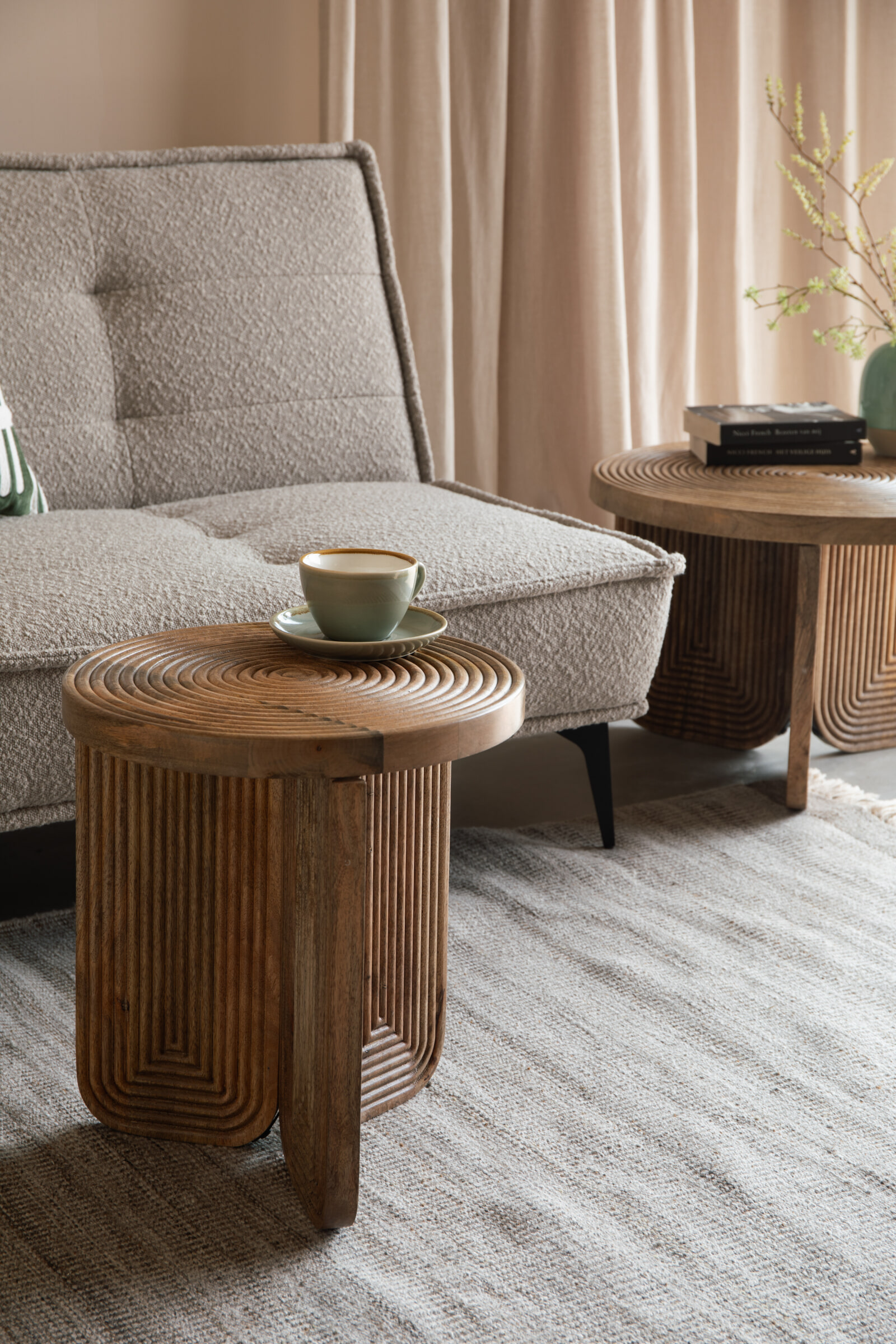 ZILT Ronde Bijzettafel 'Kang' Mangohout, 40cm