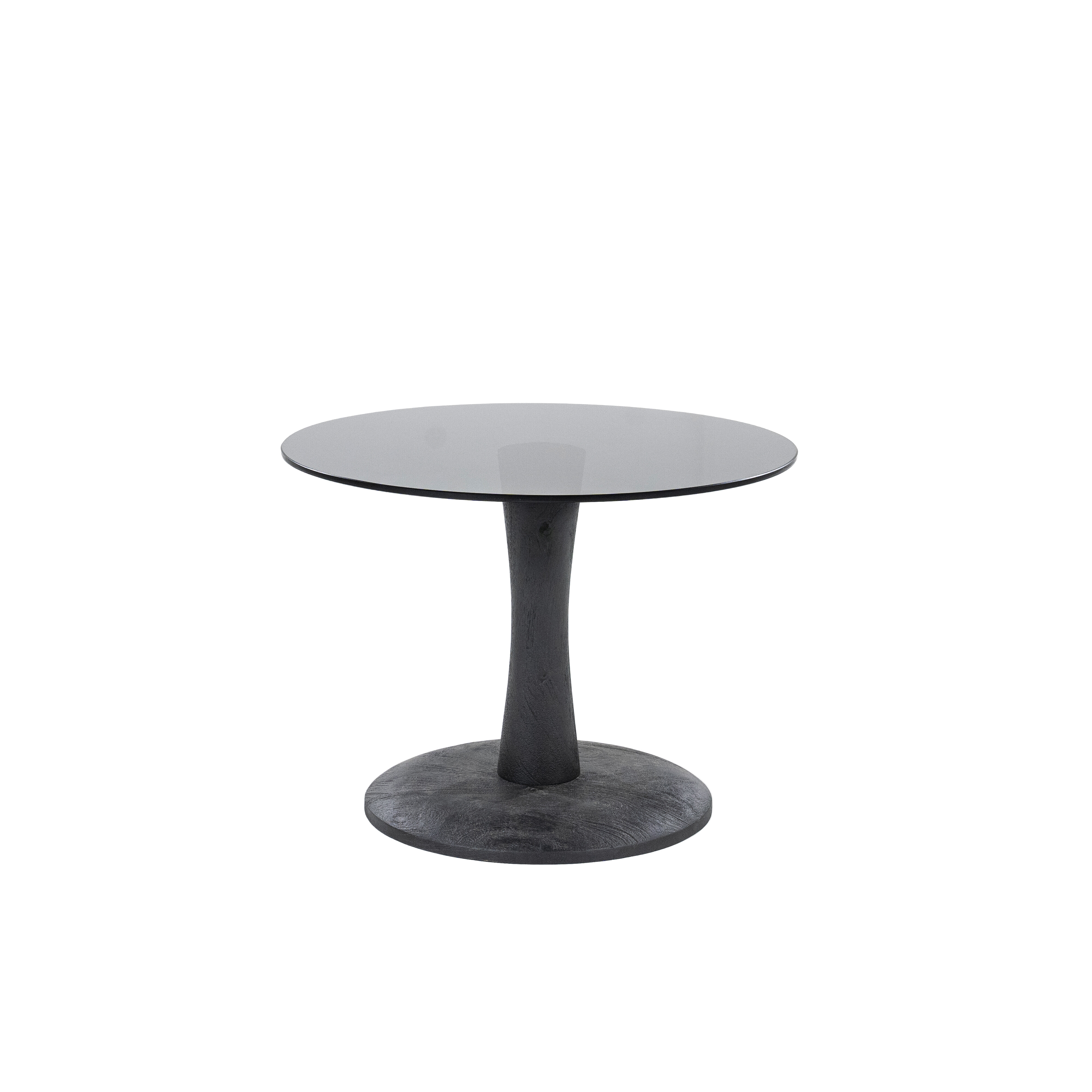 By-Boo Salontafel Boogie Mangohout en glas, 55cm - Zwart