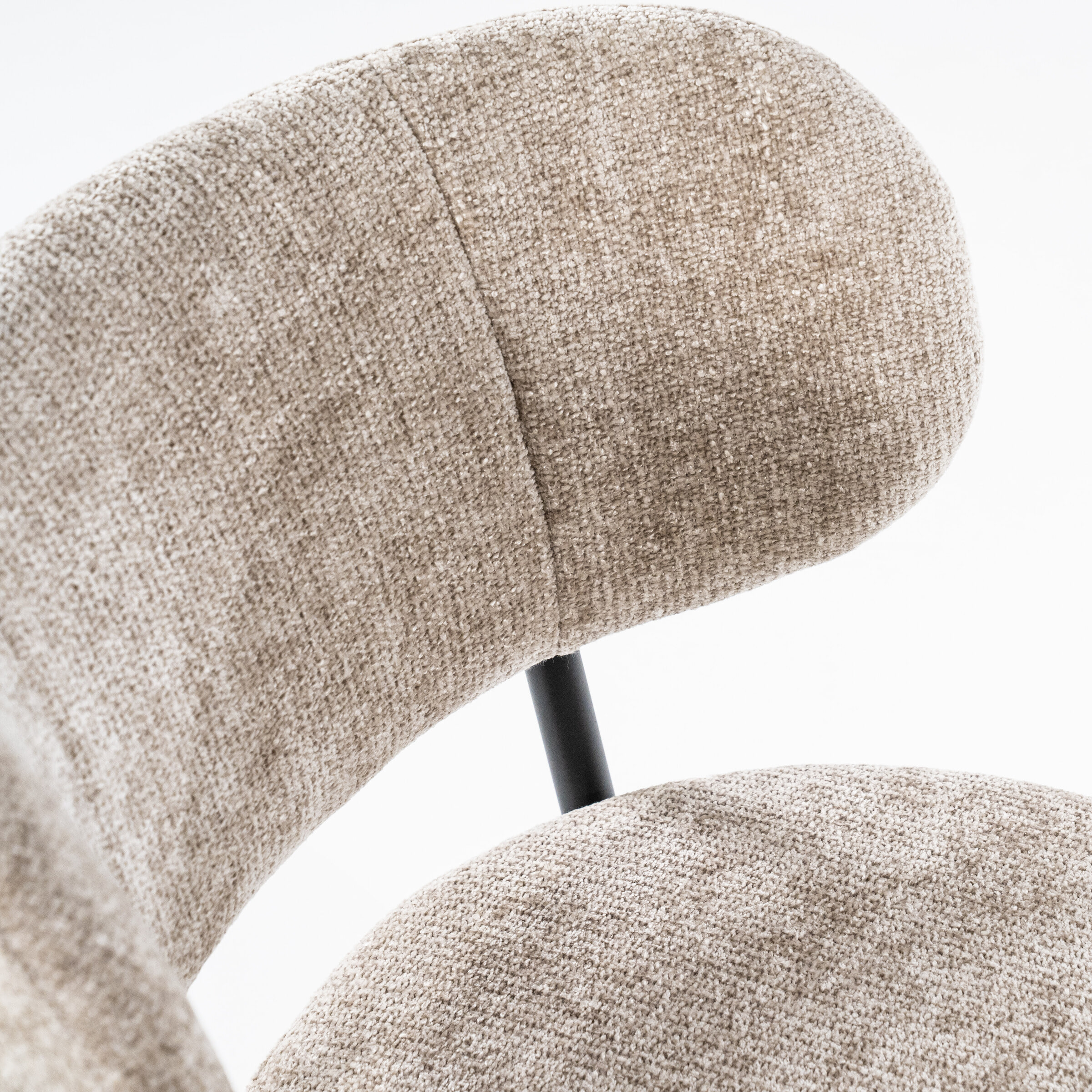By-Boo Eetkamerstoel 'Oasis' Chenille, kleur Taupe