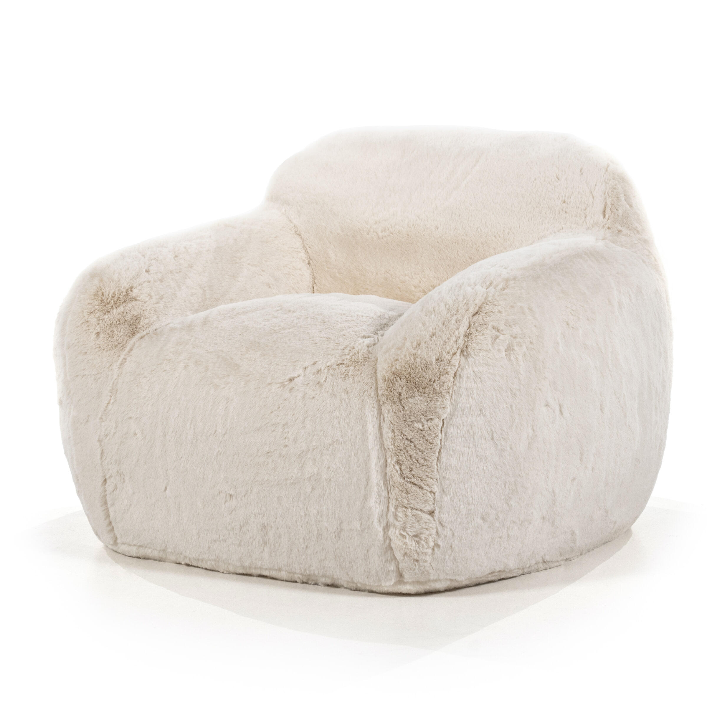 By-Boo Fauteuil 'Hug' Fluffy, kleur Beige