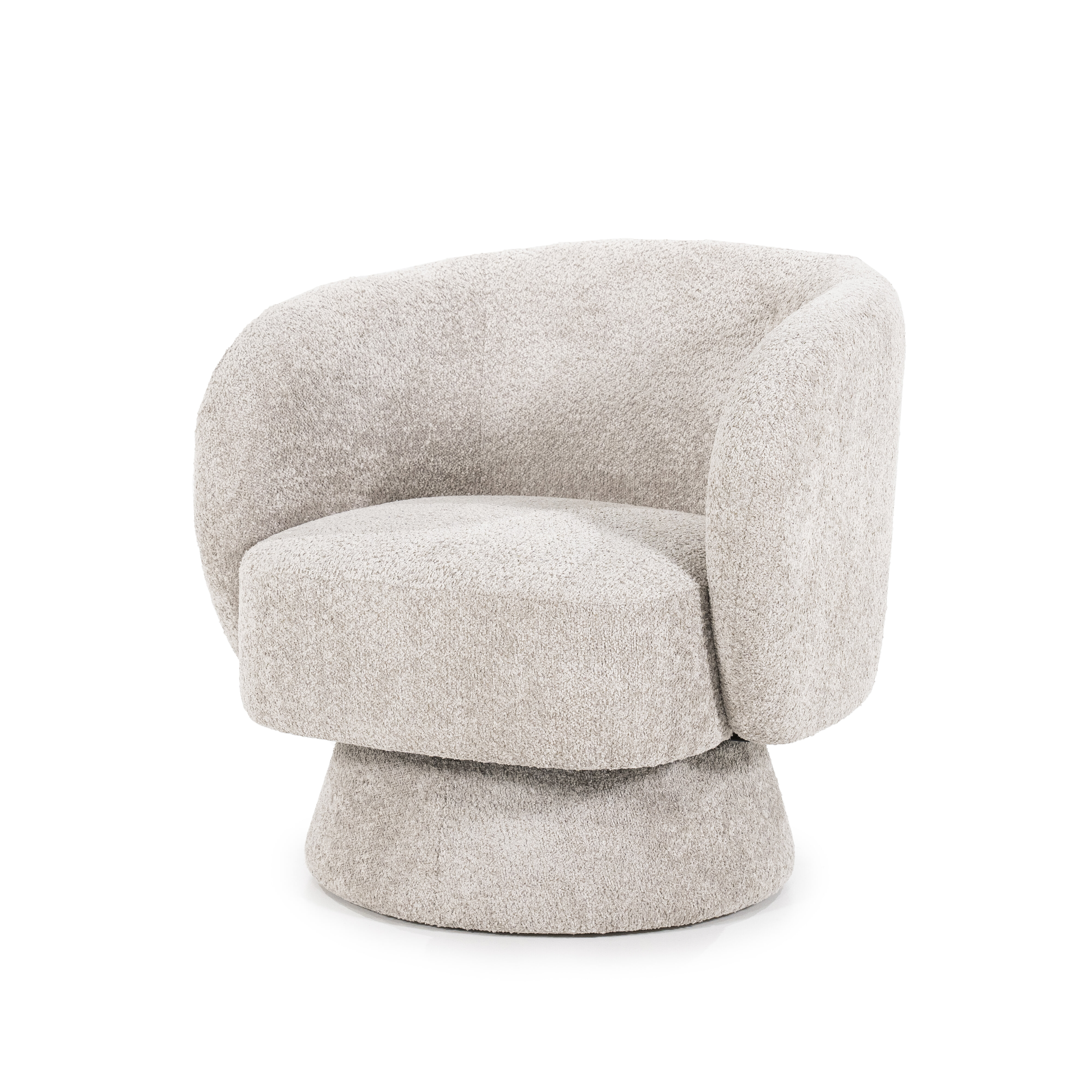 By-Boo Draaifauteuil 'Balou' Bouclé, kleur Taupe