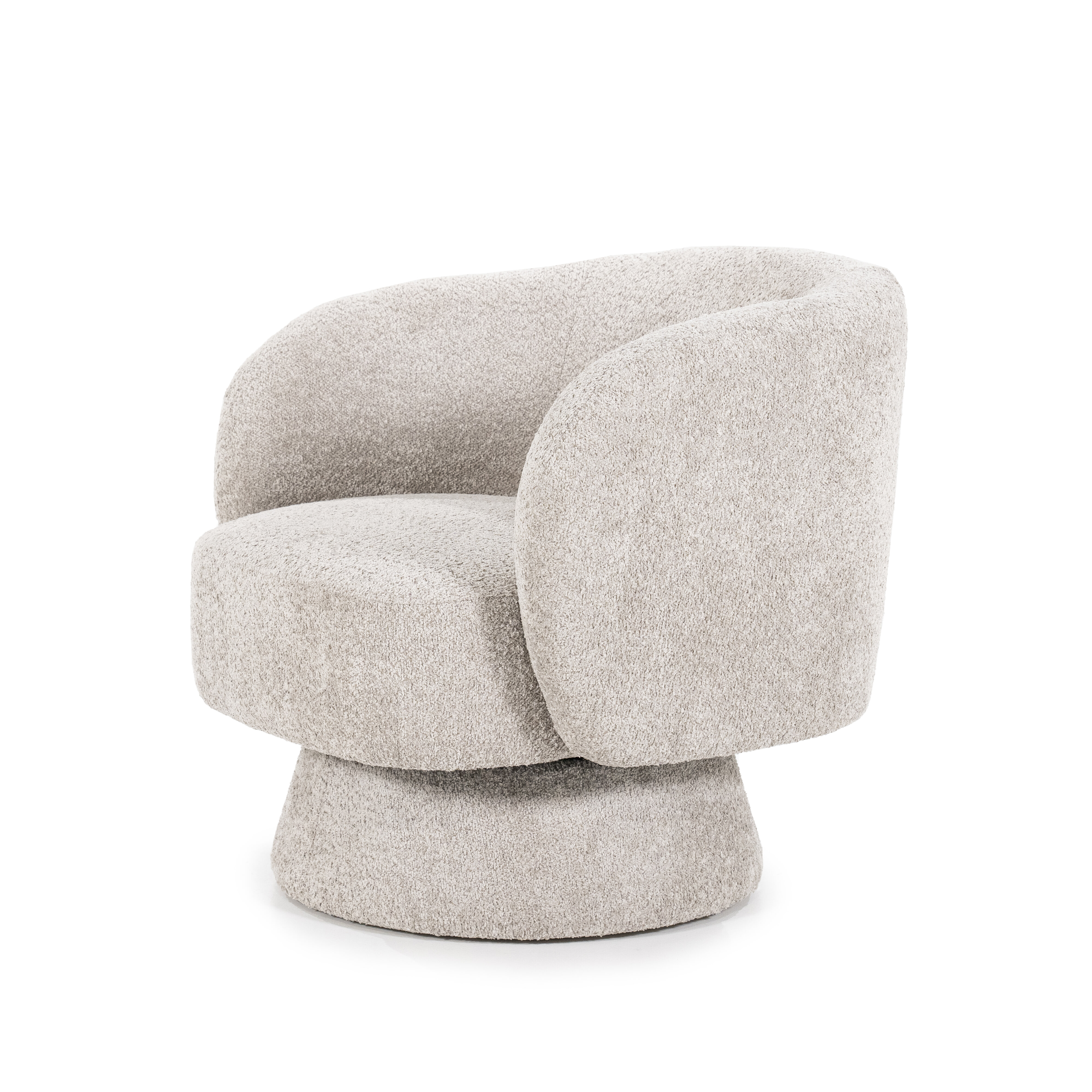 By-Boo Draaifauteuil 'Balou' Bouclé, kleur Taupe