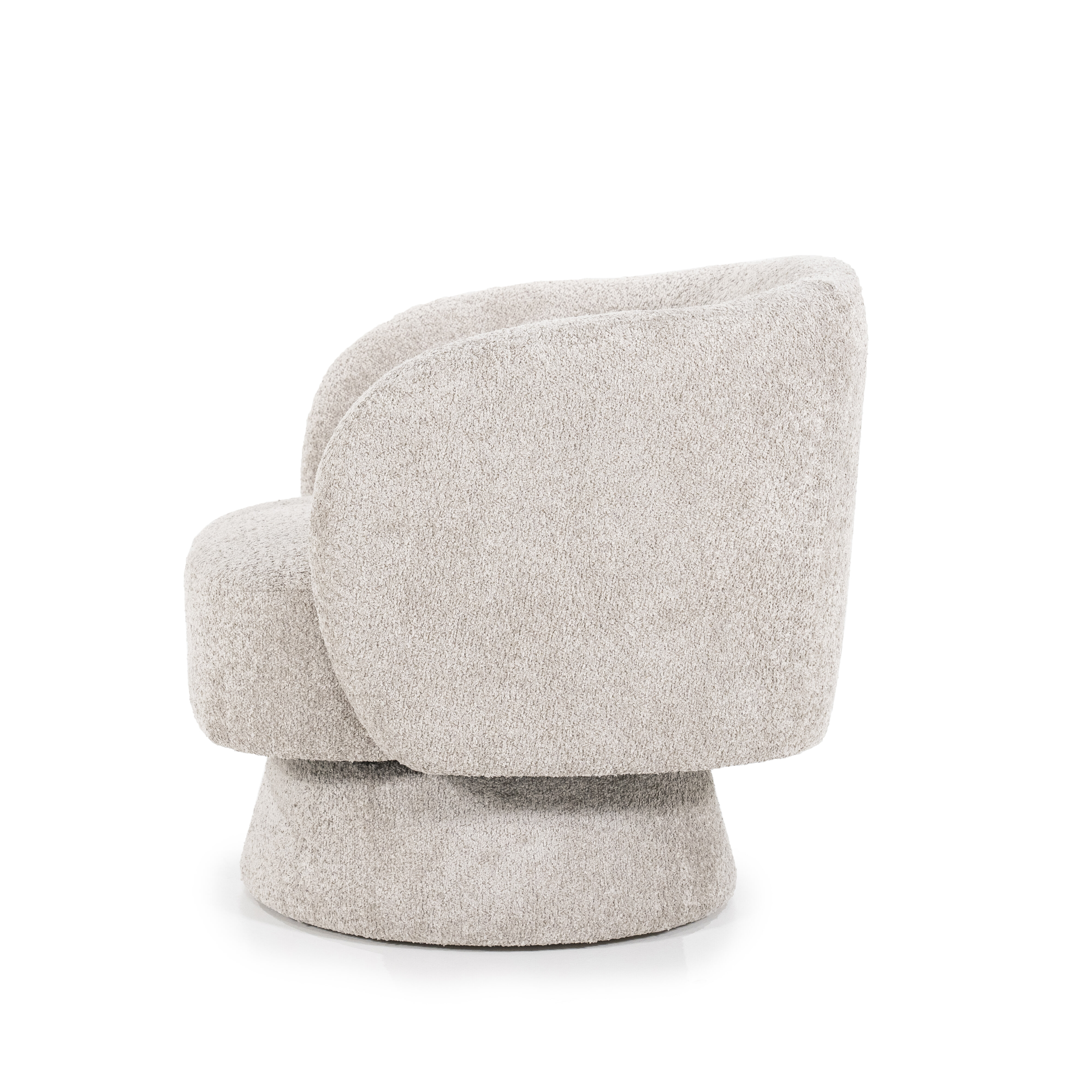 By-Boo Draaifauteuil 'Balou' Bouclé, kleur Taupe