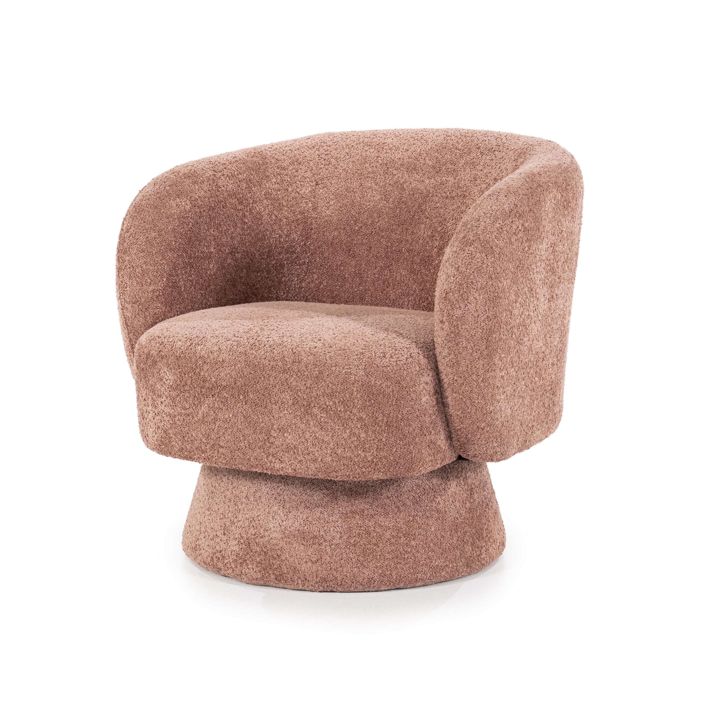 By-Boo Draaifauteuil 'Balou' Bouclé, kleur Terracotta
