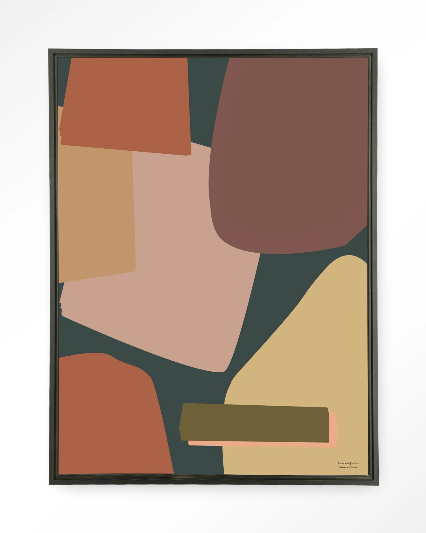 Urban Cotton Wandkleed 'Nuance' 80 x 110cm in Floating Frame - black