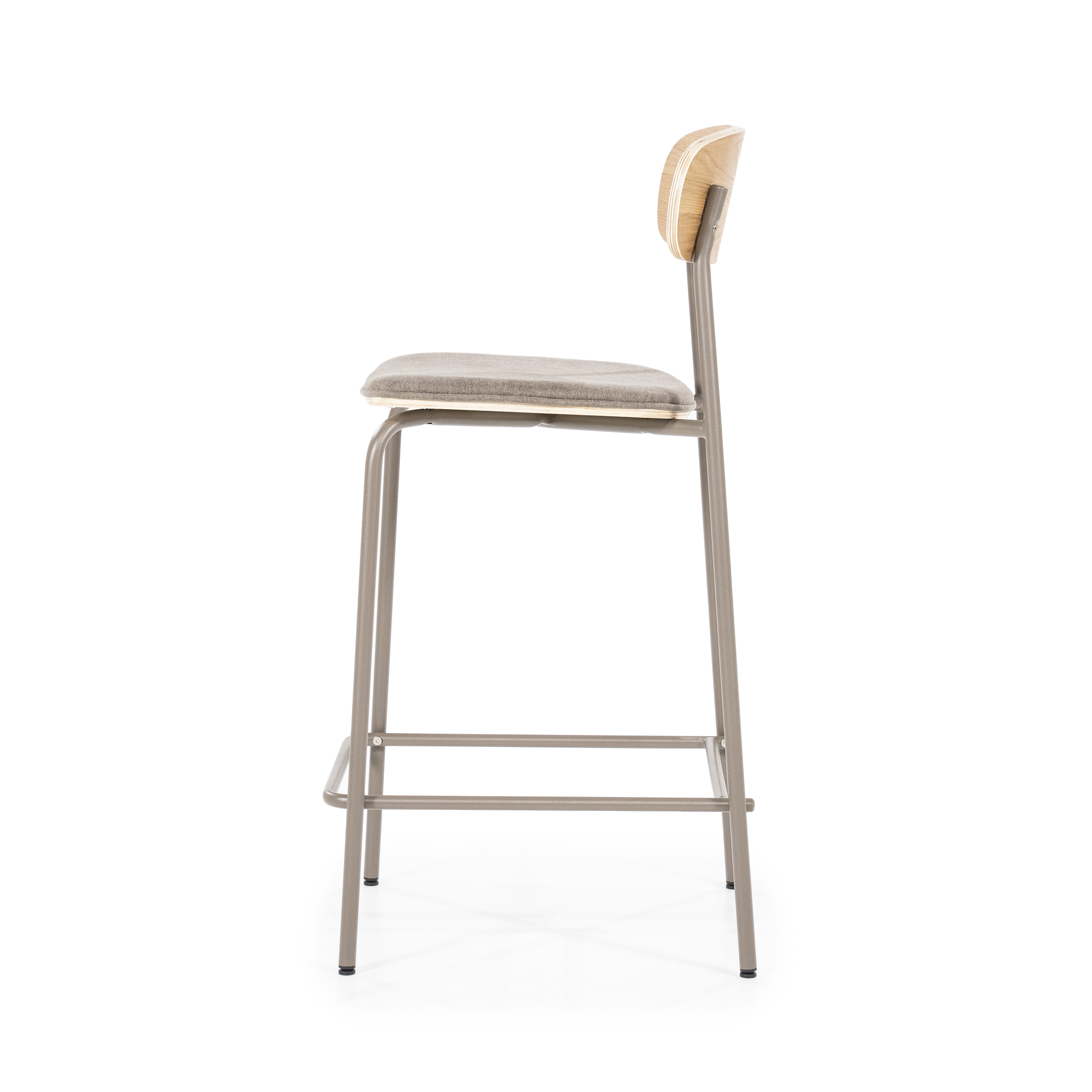 By-Boo Barkruk 'Skola' kleur Taupe (zithoogte 67cm)