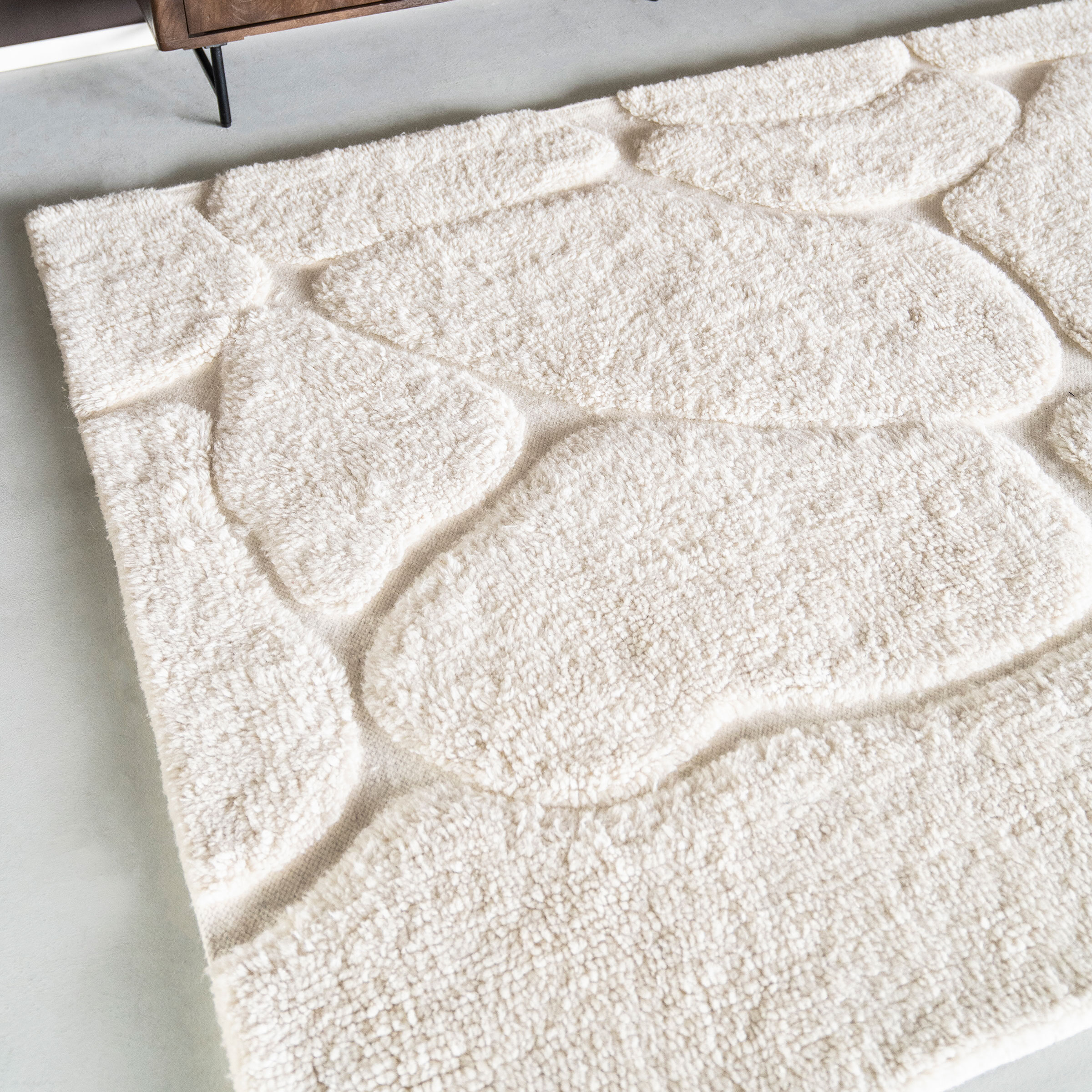 By-Boo Vloerkleed 'Kala' Wol, kleur Off White