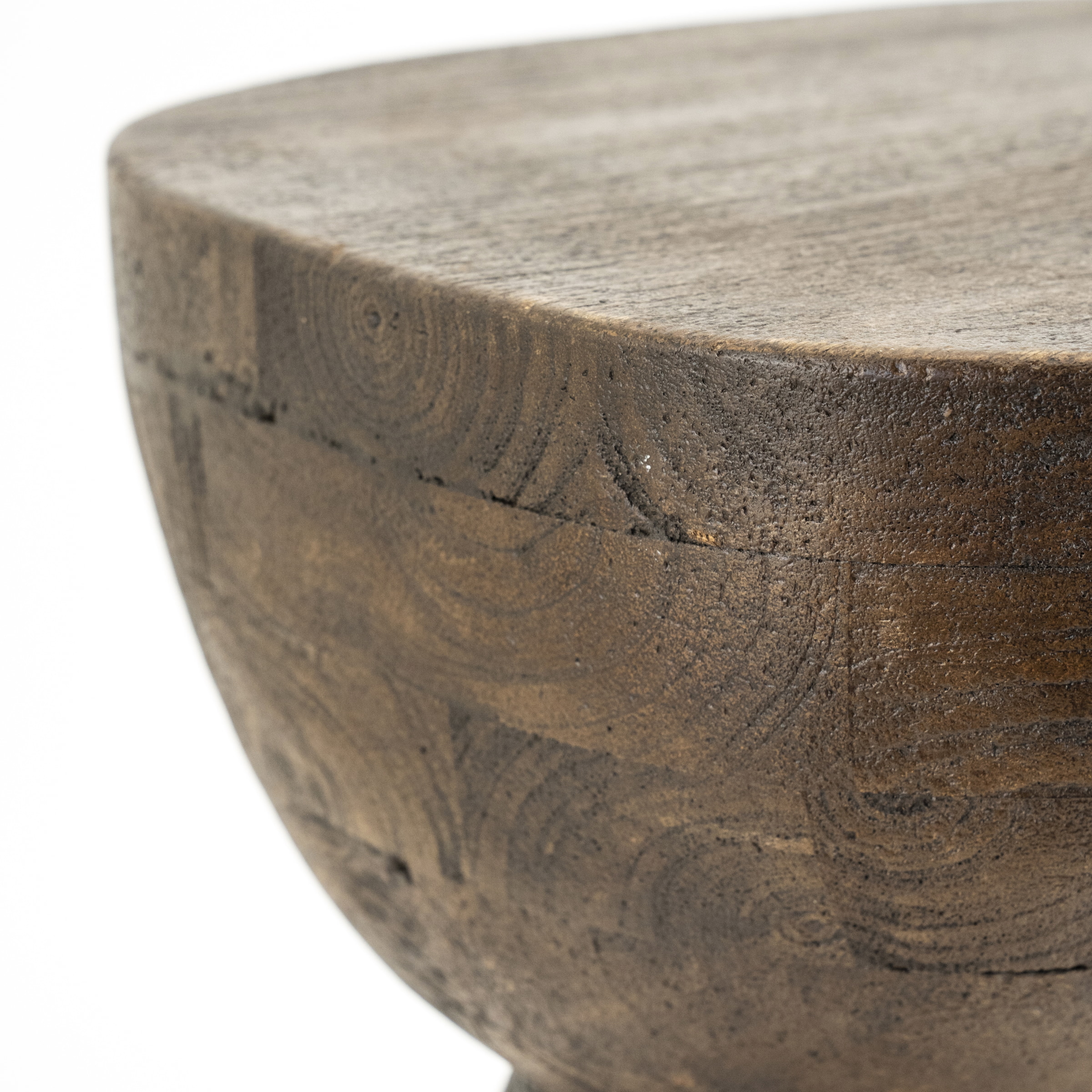 By-Boo Bijzettafel 'Cobble' Mangohout, 37 x 30cm, kleur Bruin