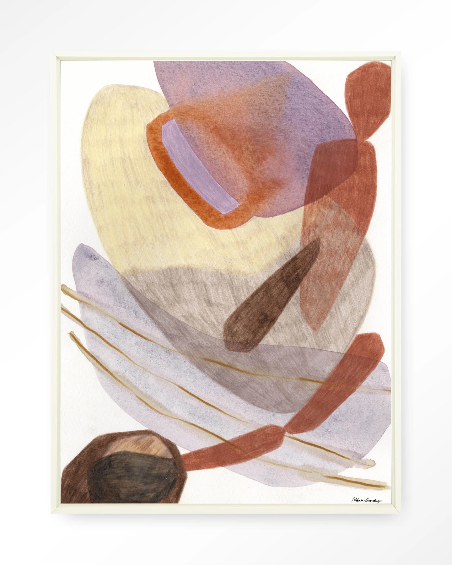 Urban Cotton Wandkleed 'Cargo' 110 x 145cm in Floating Frame - off white