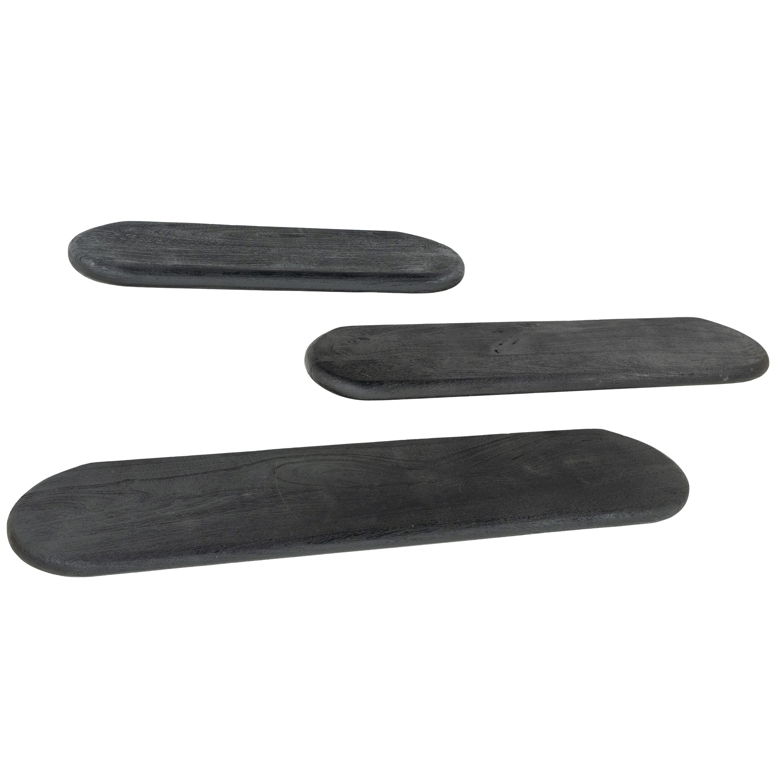 By-Boo Wandplank 'Tre' 69cm, kleur Zwart