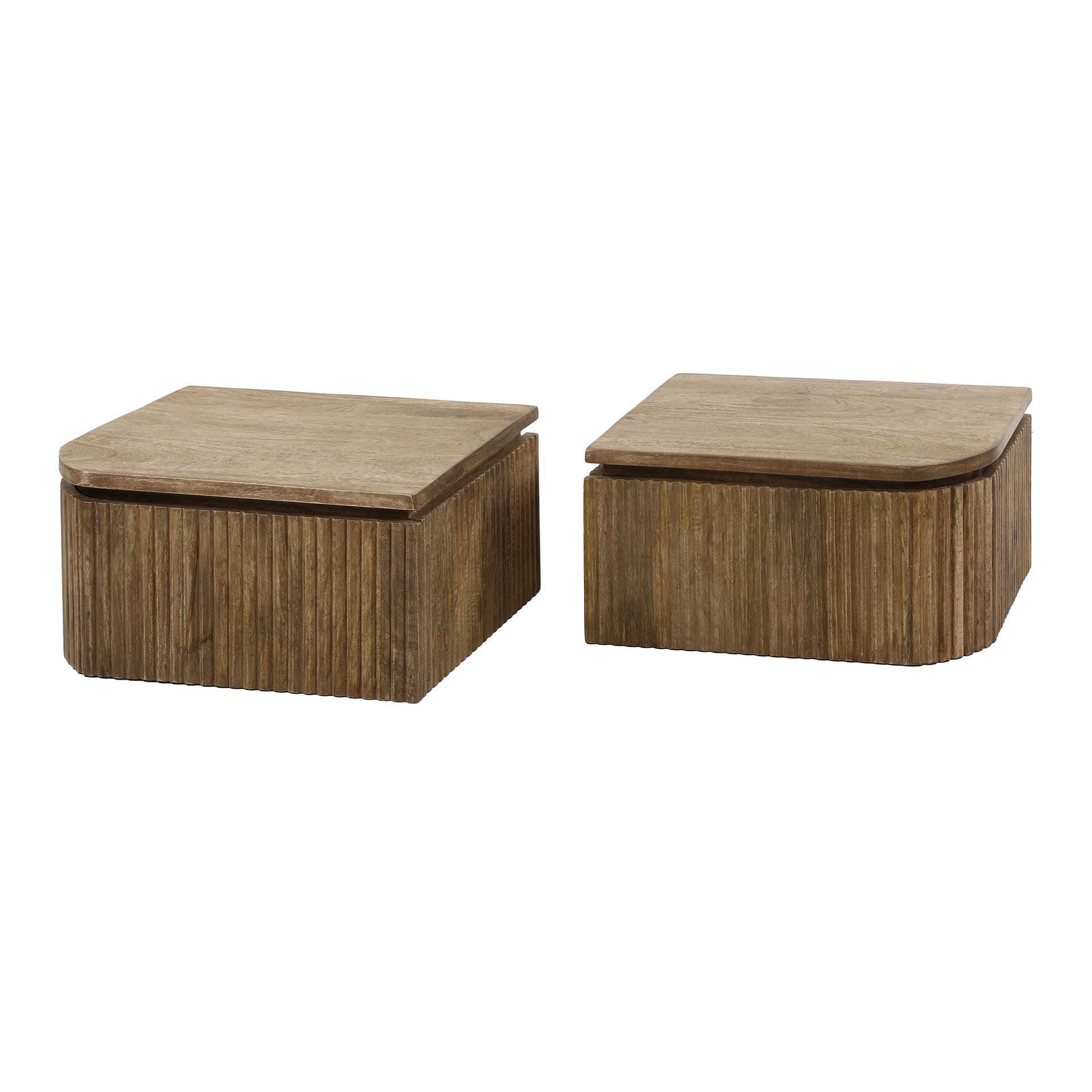 LifestyleFurn Zwevend Nachtkastje 'Sharmila' Mangohout, Set van 2 stuks