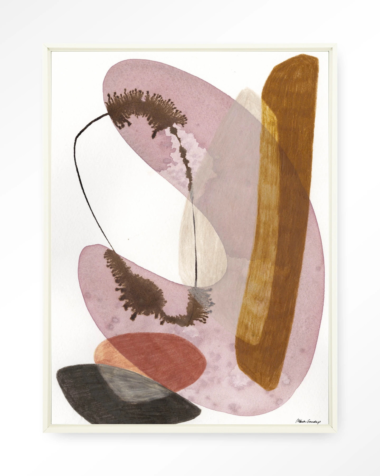Urban Cotton Wandkleed 'Balance' 145 x 190cm in Floating Frame - off white