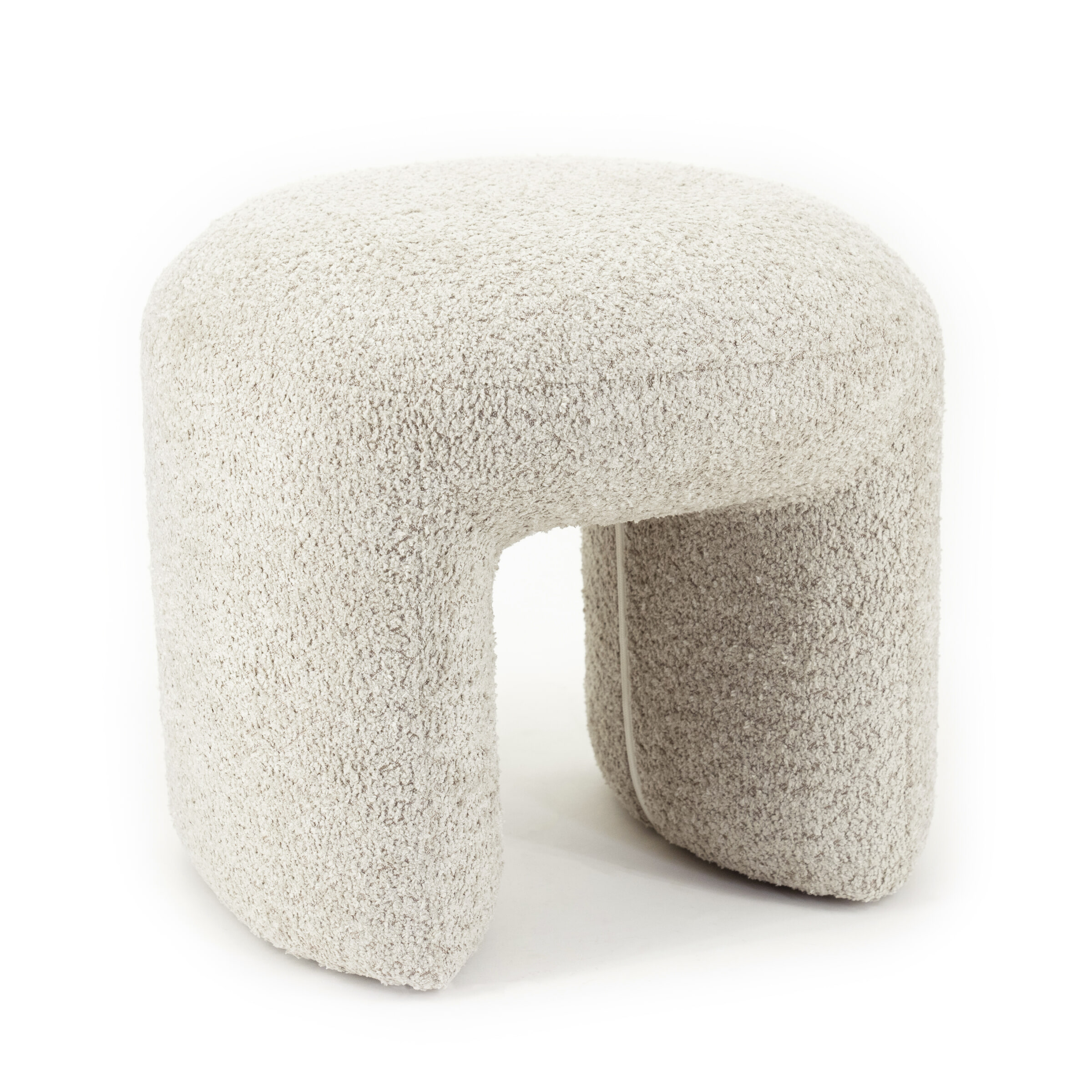 By-Boo Hocker 'Sahi' Boucl?, kleur Taupe