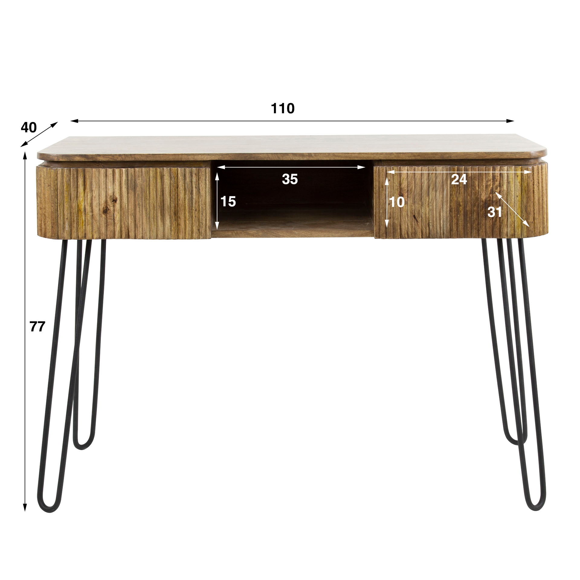 LifestyleFurn Sidetable/Kaptafel 'Sharmila' Mangohout, 110cm