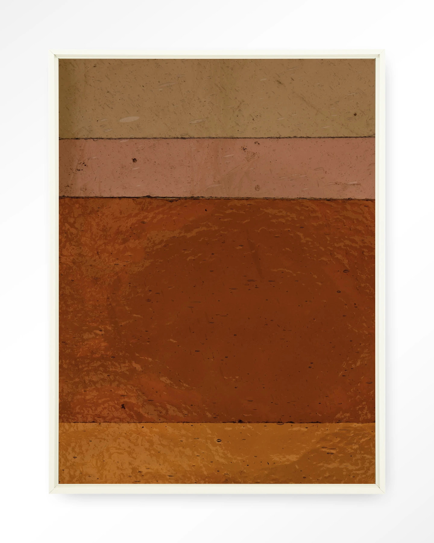 Urban Cotton Wandkleed 'Geen Bruin Roze Achtig' 145 x 190cm in Floating Frame - off white