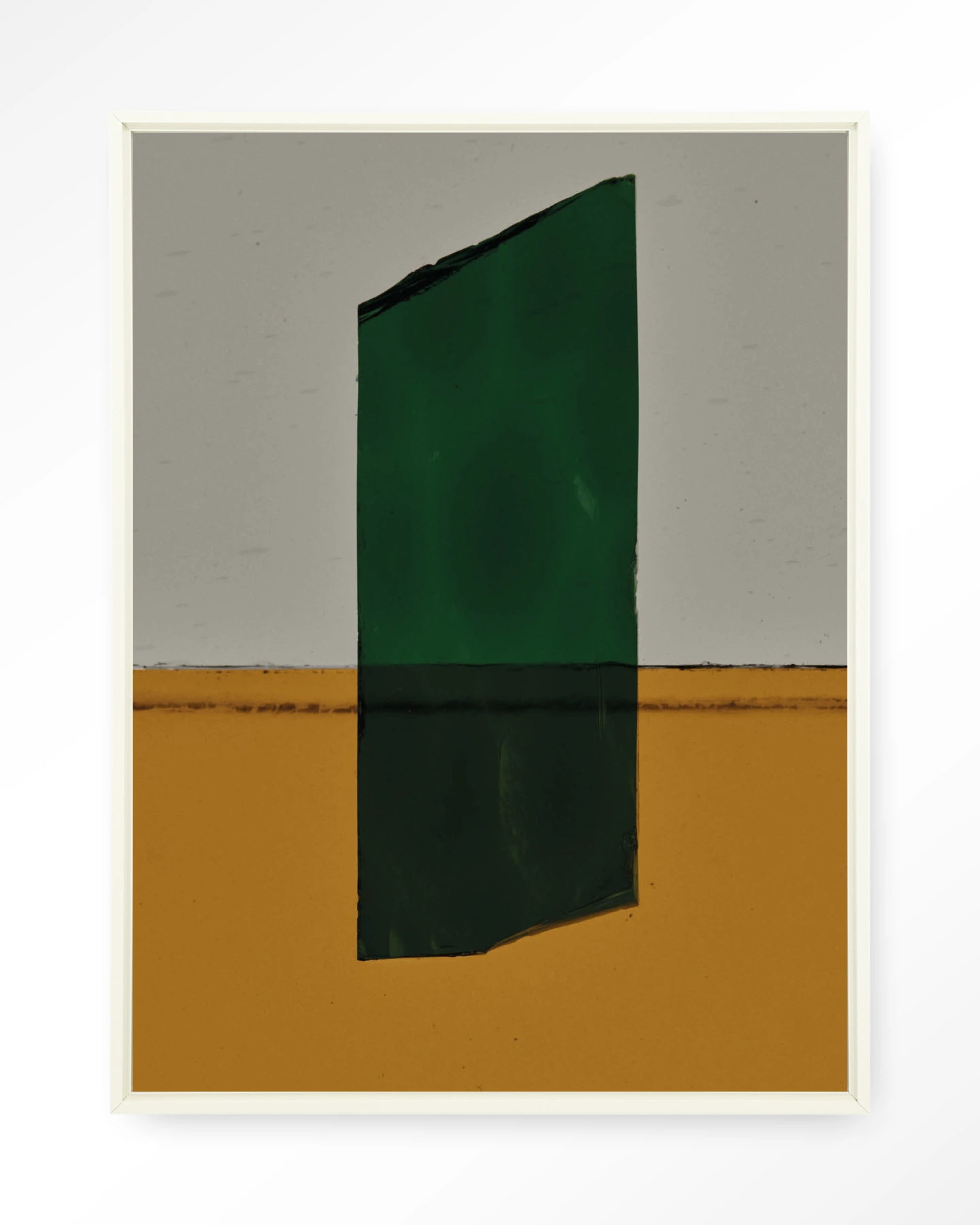Urban Cotton Wandkleed 'Geen Mosgroen' 110 x 145cm in Floating Frame - off white