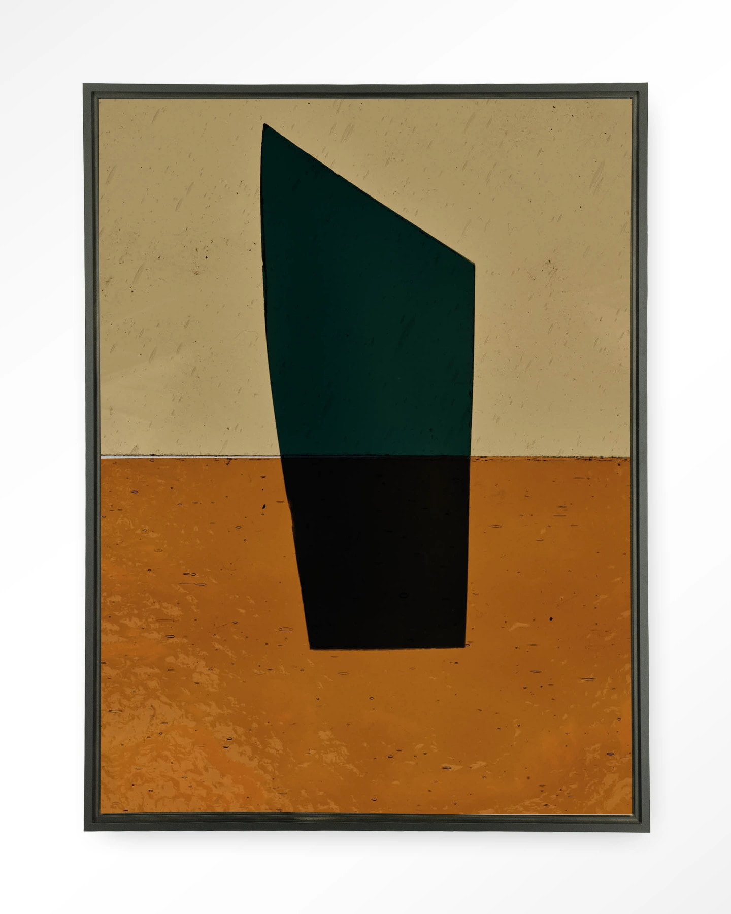 Urban Cotton Wandkleed 'Geen Groen' 145 x 190cm in Floating Frame - black