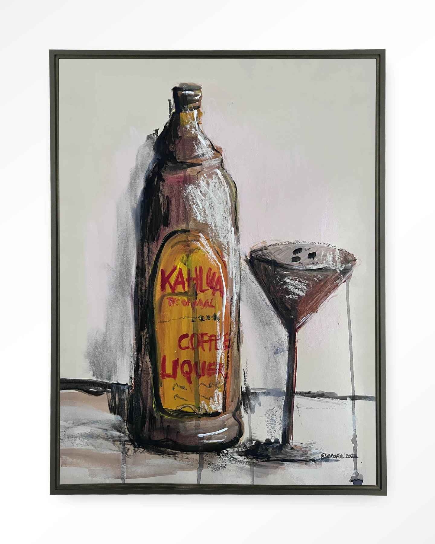 Urban Cotton Wandkleed 'Friday Night' 110 x 145cm in Floating Frame - black