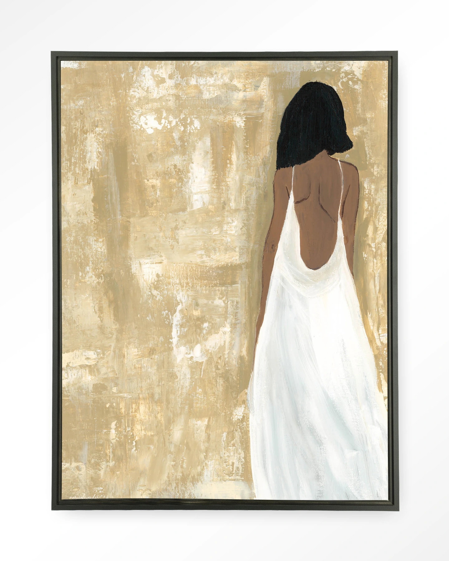 Urban Cotton Wandkleed 'She Opened Her Heart' 145 x 190cm in Floating Frame - black