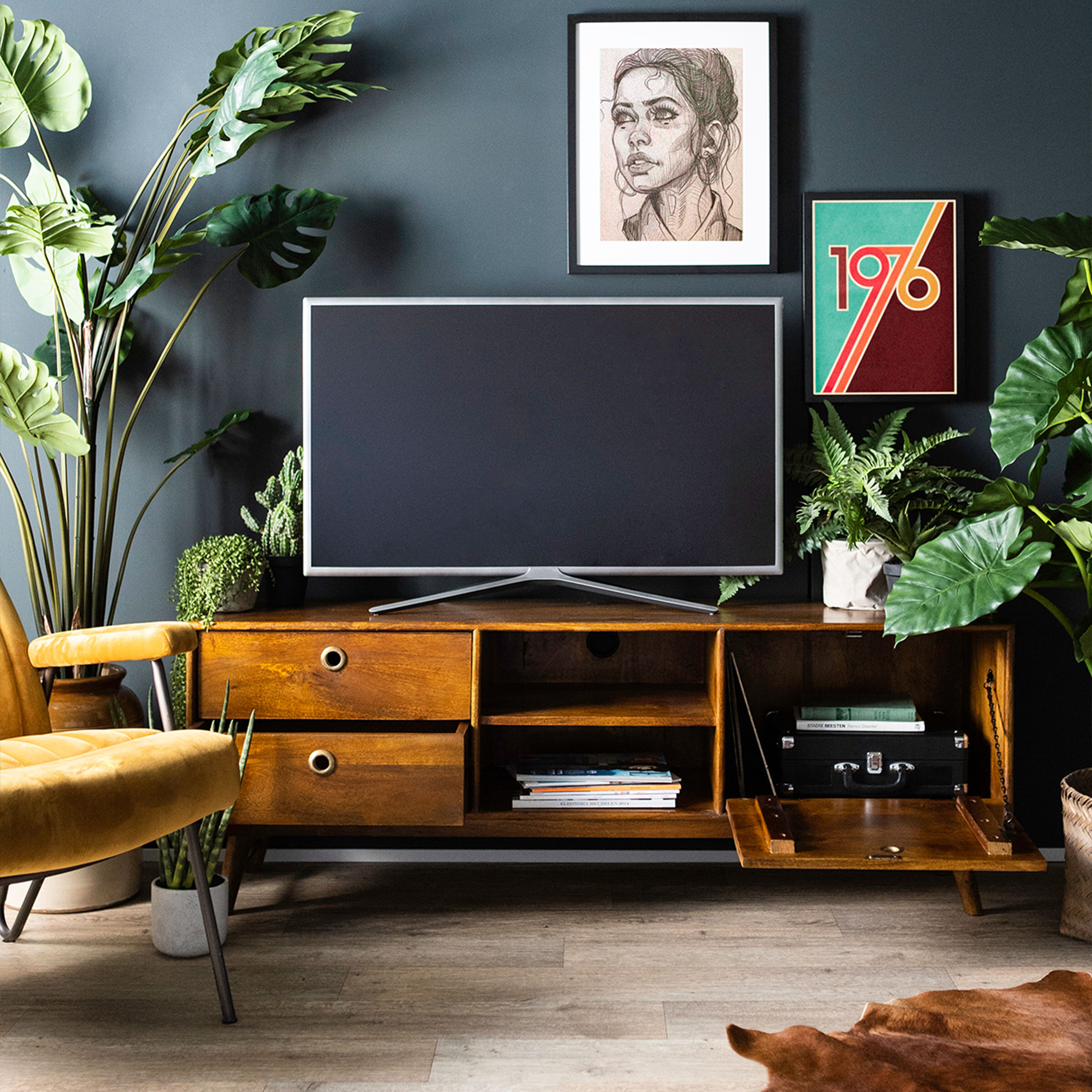 Eleonora TV-meubel 'Wisconsin' Mangohout, 150 cm