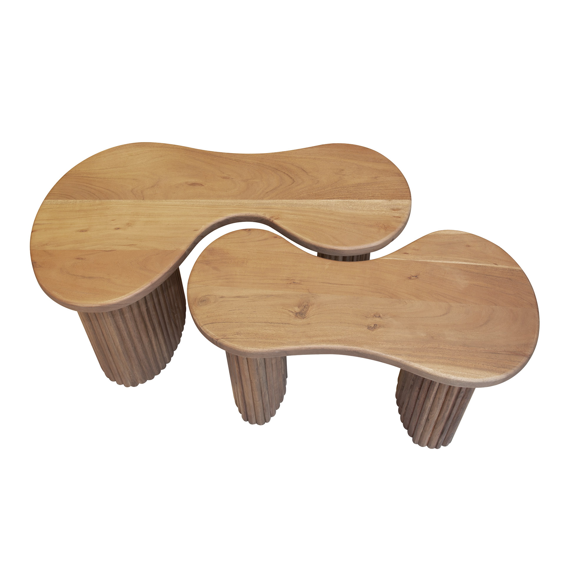 LifestyleFurn Organische Salontafel 'Jarius' Acaciahout, Set van 2 stuks