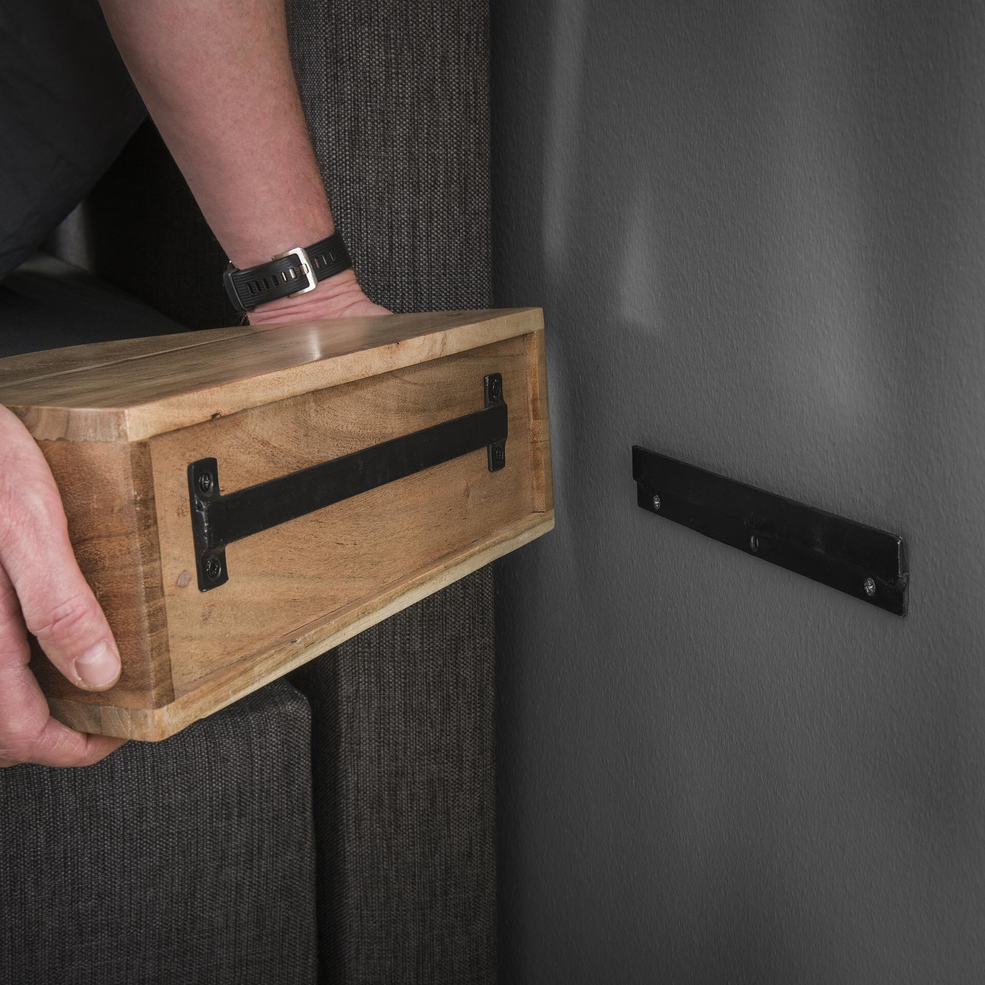 LifestyleFurn Zwevend Nachtkastje 'Vita' Met 1 lade, Acaciahout