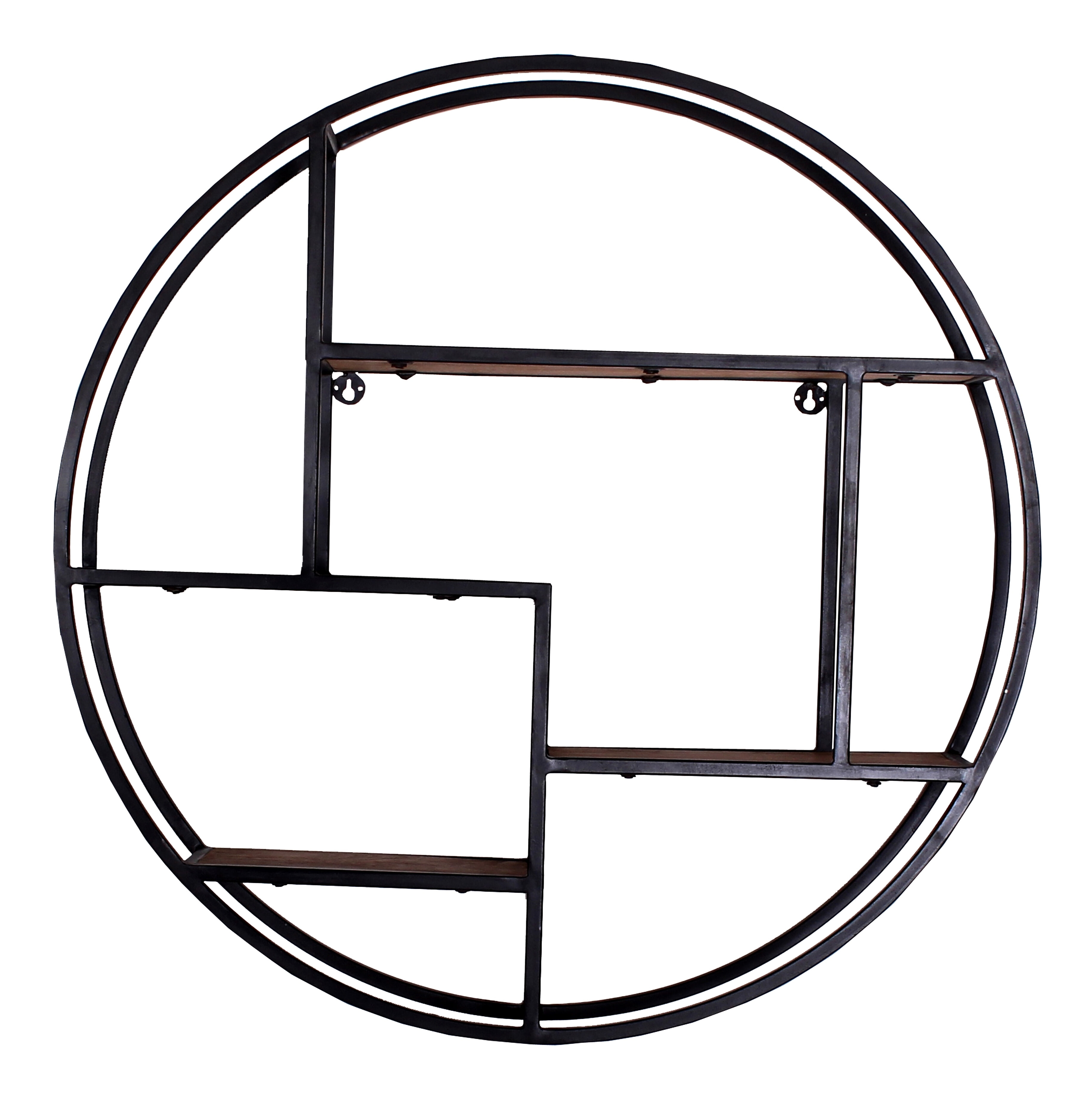 Artistiq Rond Wandrek 'Duc' Mangohout en metaal, 75cm