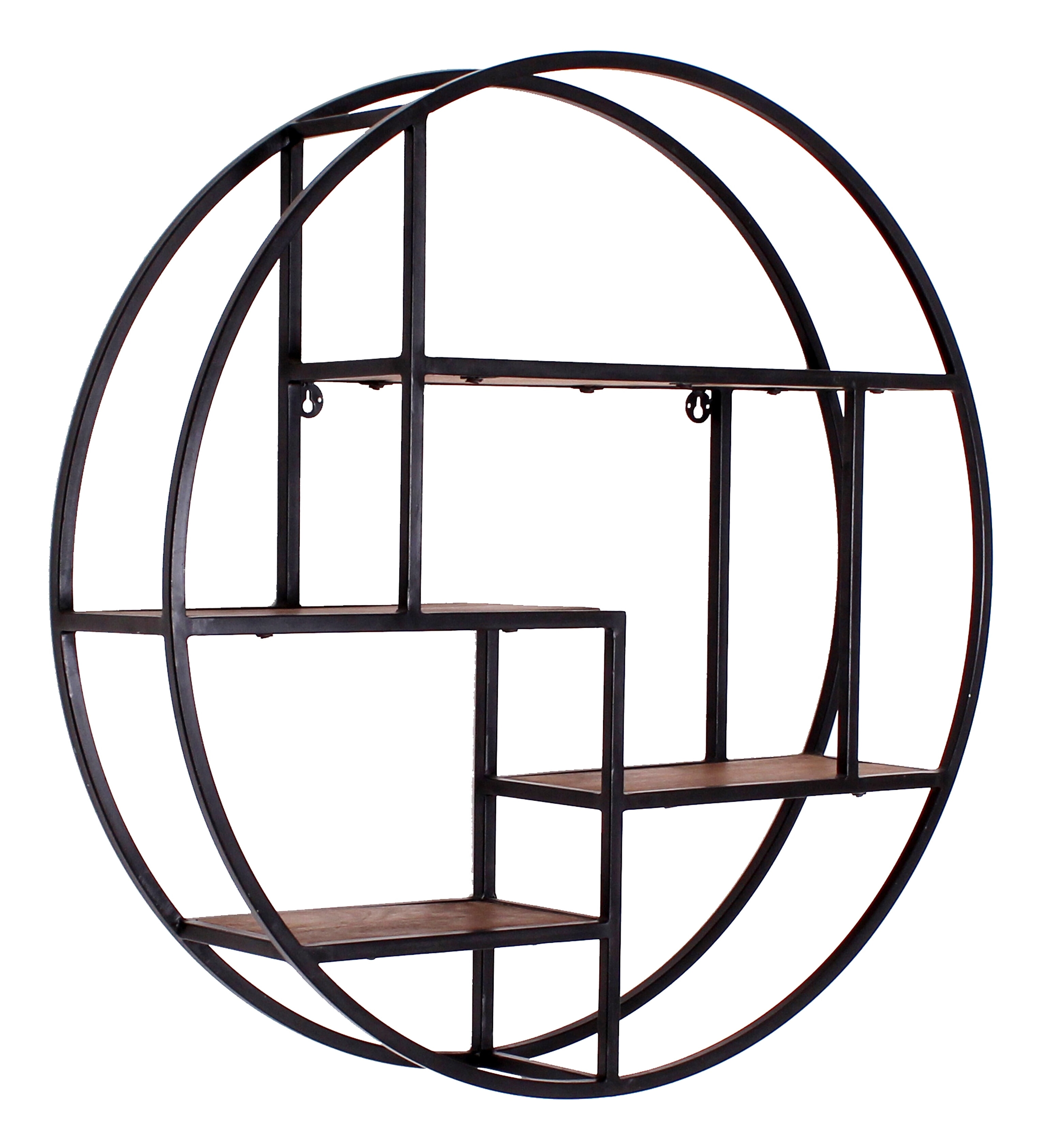 Artistiq Rond Wandrek 'Duc' Mangohout en metaal, 75cm