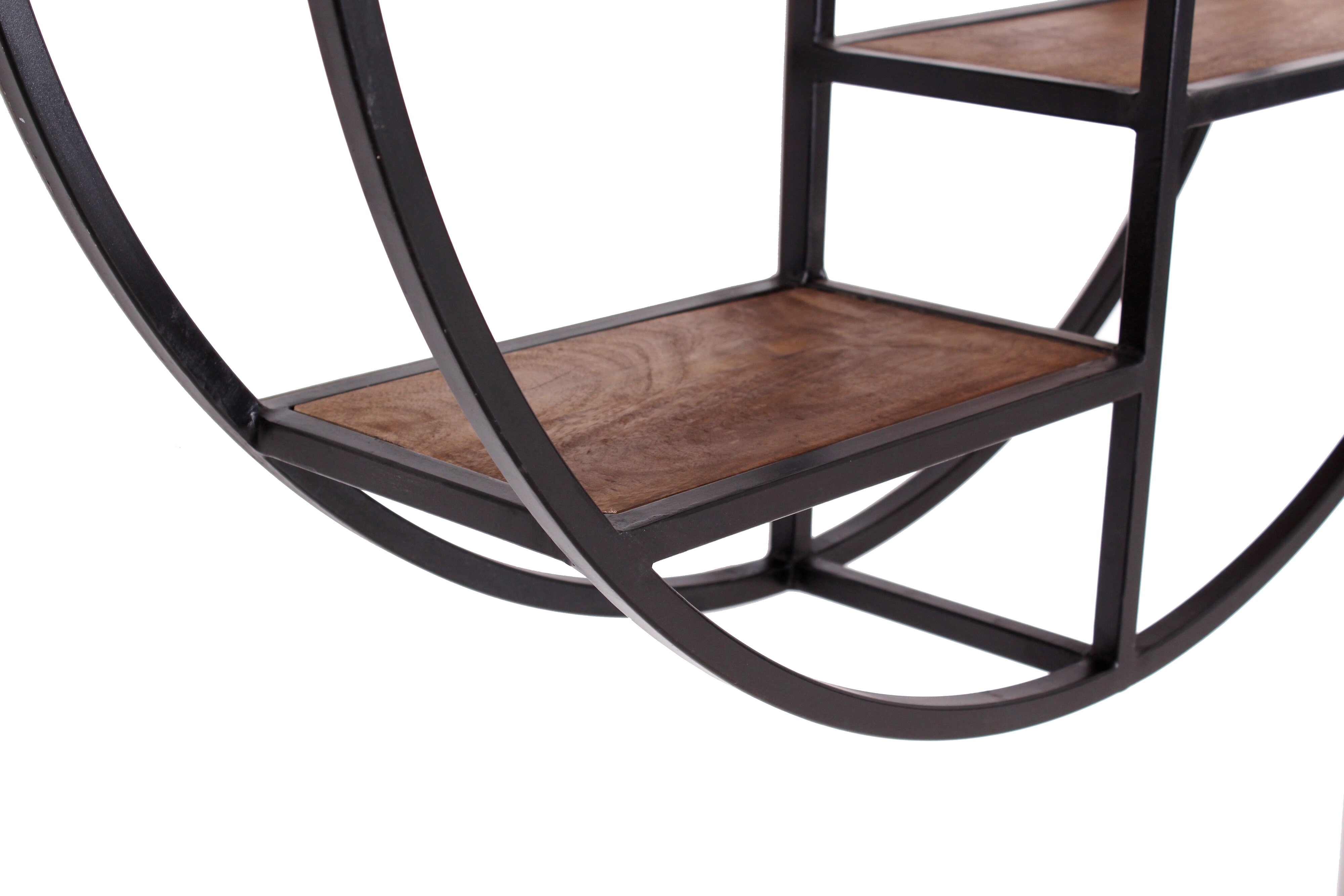 Artistiq Rond Wandrek 'Duc' Mangohout en metaal, 75cm