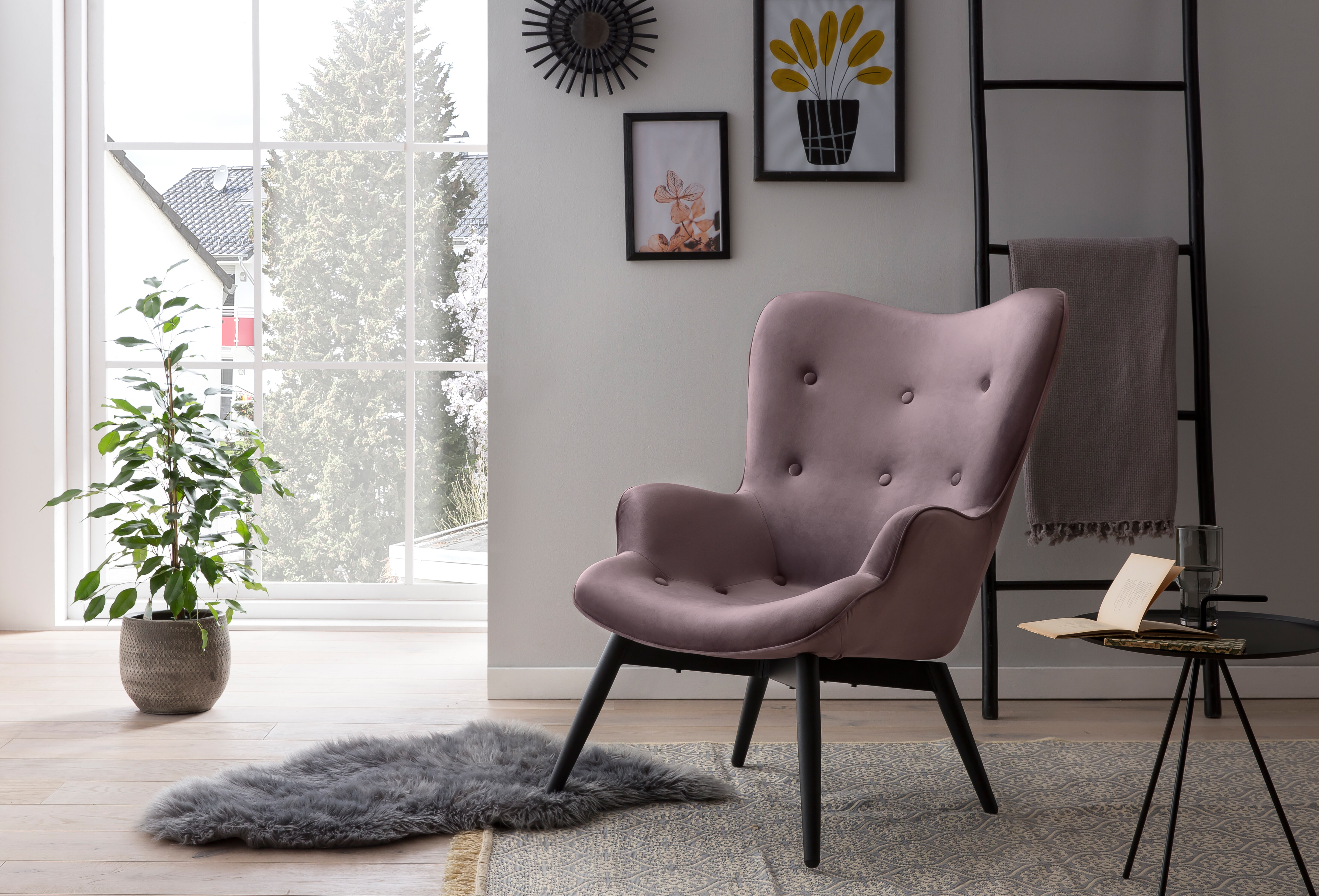 Artistiq Fauteuil 'Anderson', Velvet, kleur Paars