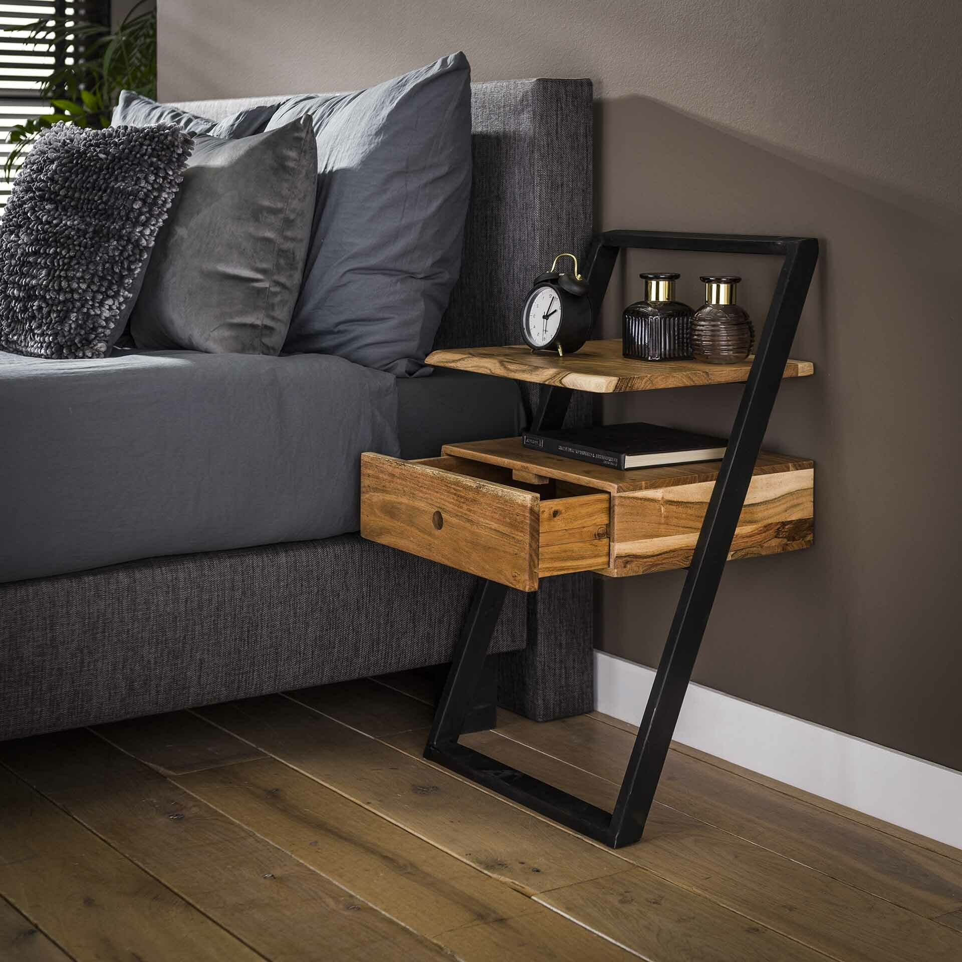 Nachtkastje 'Tiny' Acacia, met 1 lade