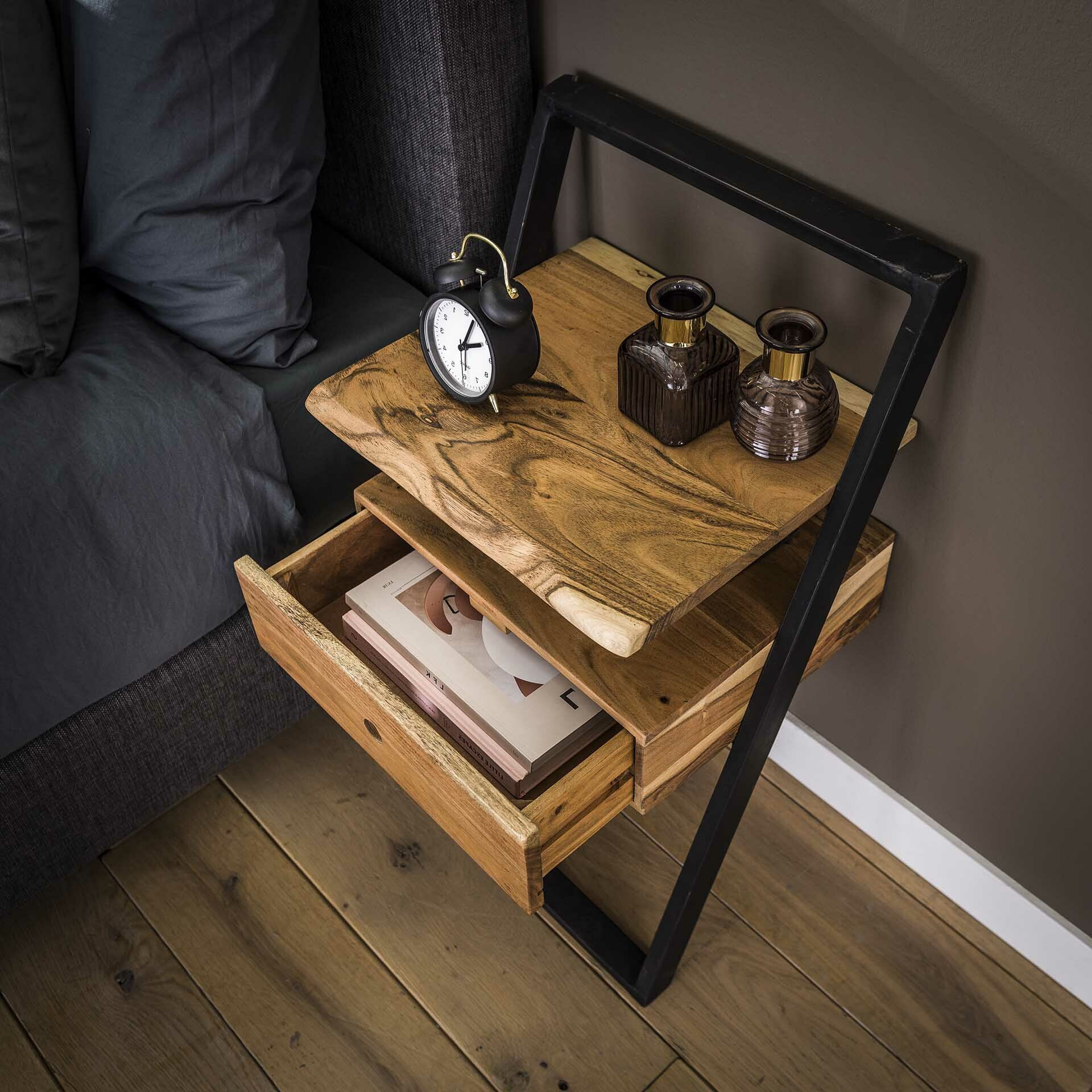 Nachtkastje 'Tiny' Acacia, met 1 lade