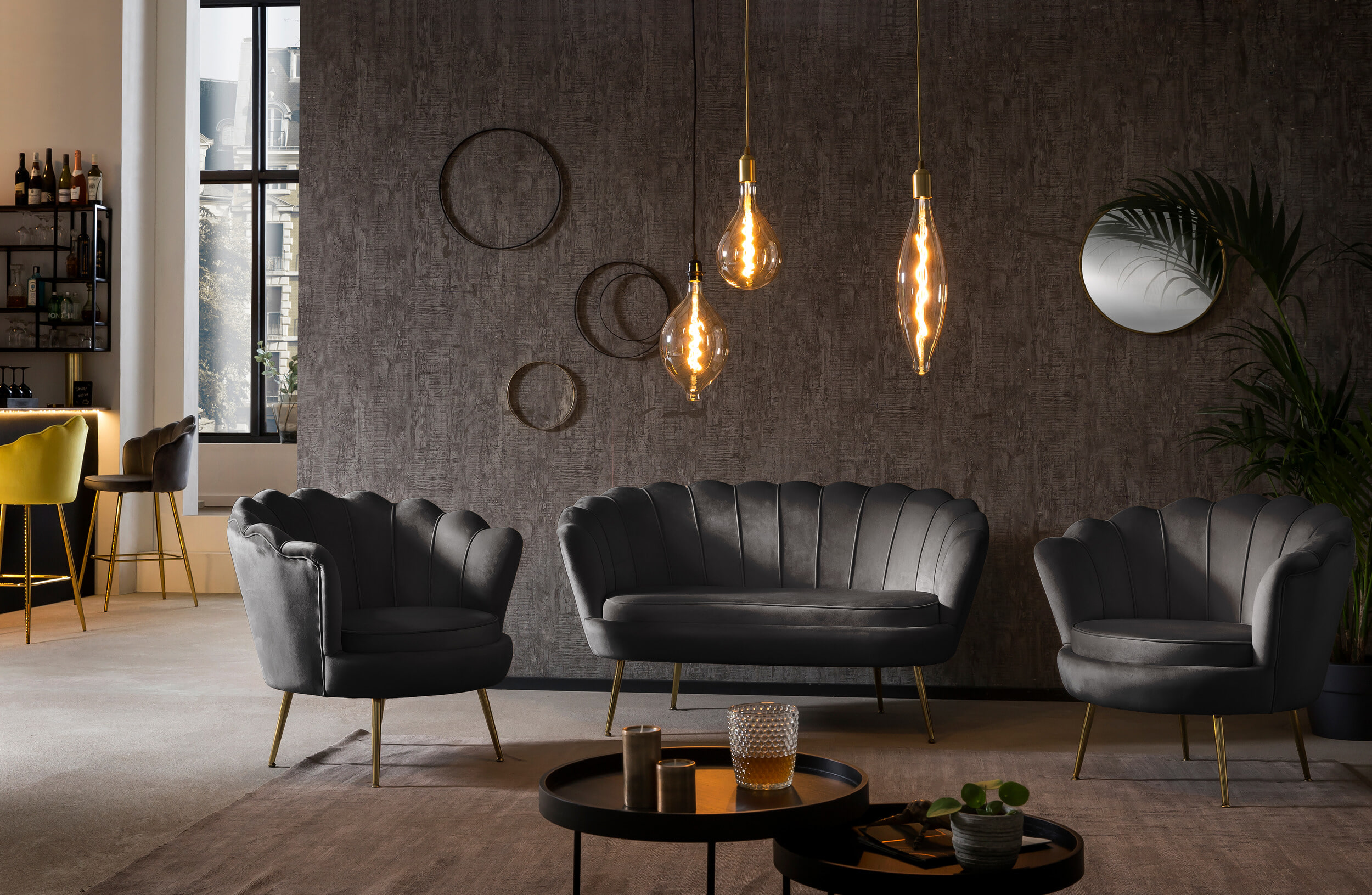 Artistiq Fauteuil 'Lizzy', Velvet, kleur Zwart