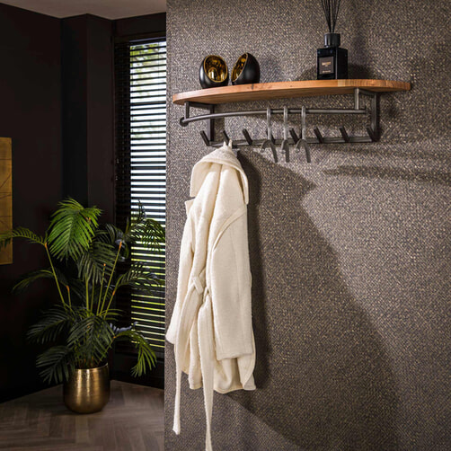 Staande Kapstok Staal Zwart Wit Chroom Design 35x193x35cm Staande Kapstok Staal Zwart Wit Chroom Design 35x193x35cm