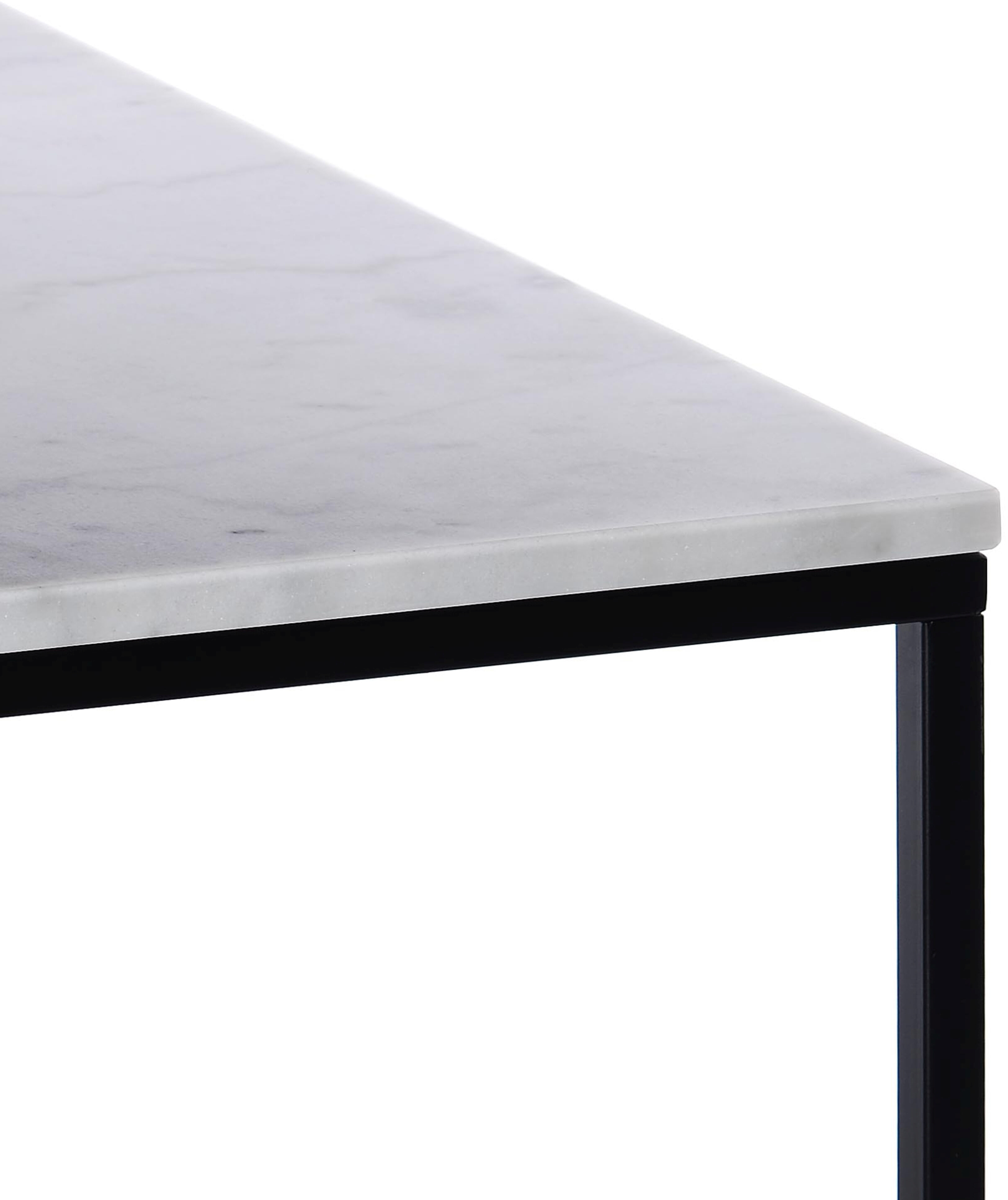 Artistiq Vierkante Salontafel 'Rodrigo' Wit Marmer en Staal, 75cm