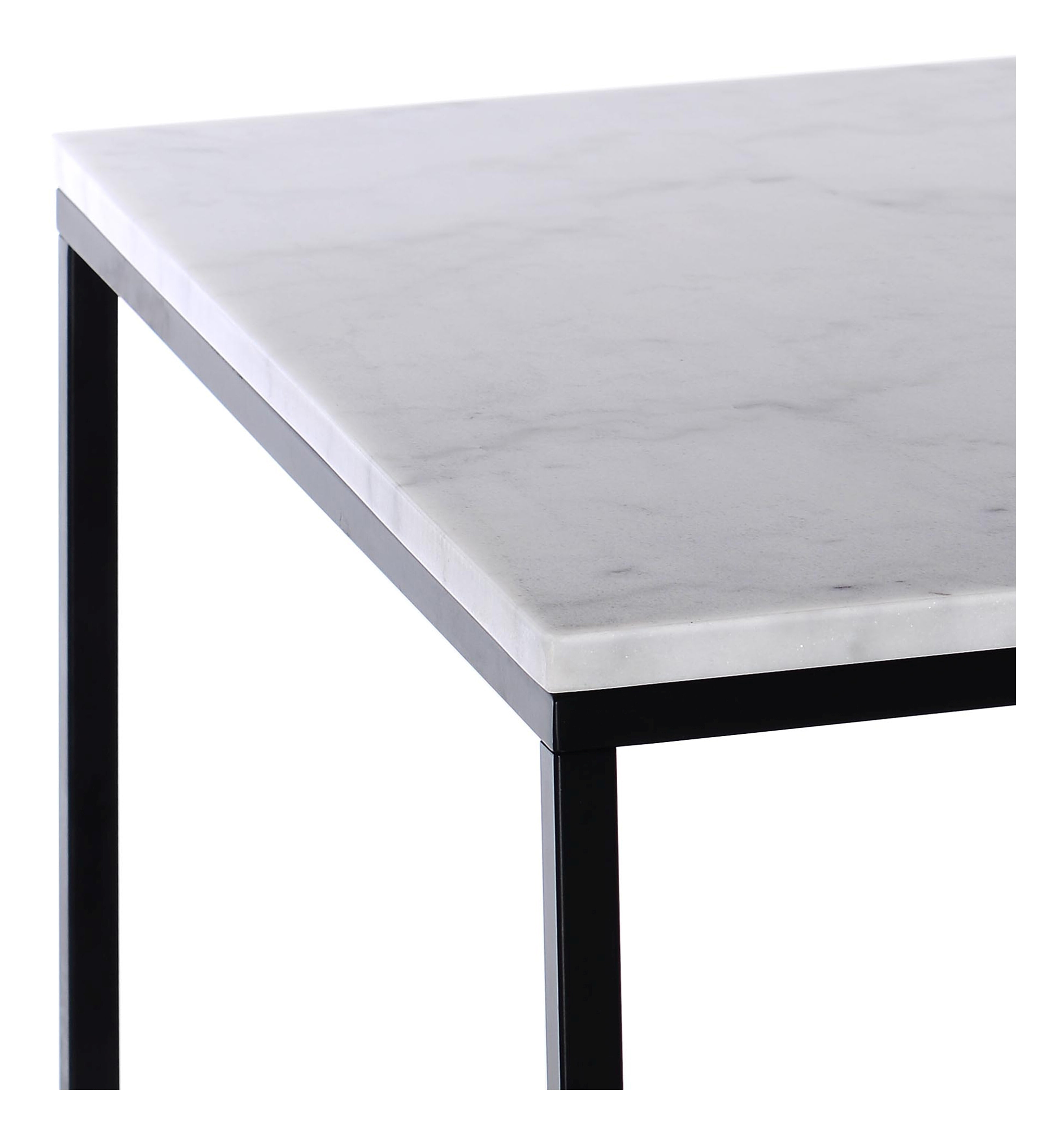 Artistiq Vierkante Salontafel 'Rodrigo' Wit Marmer en Staal, 75cm