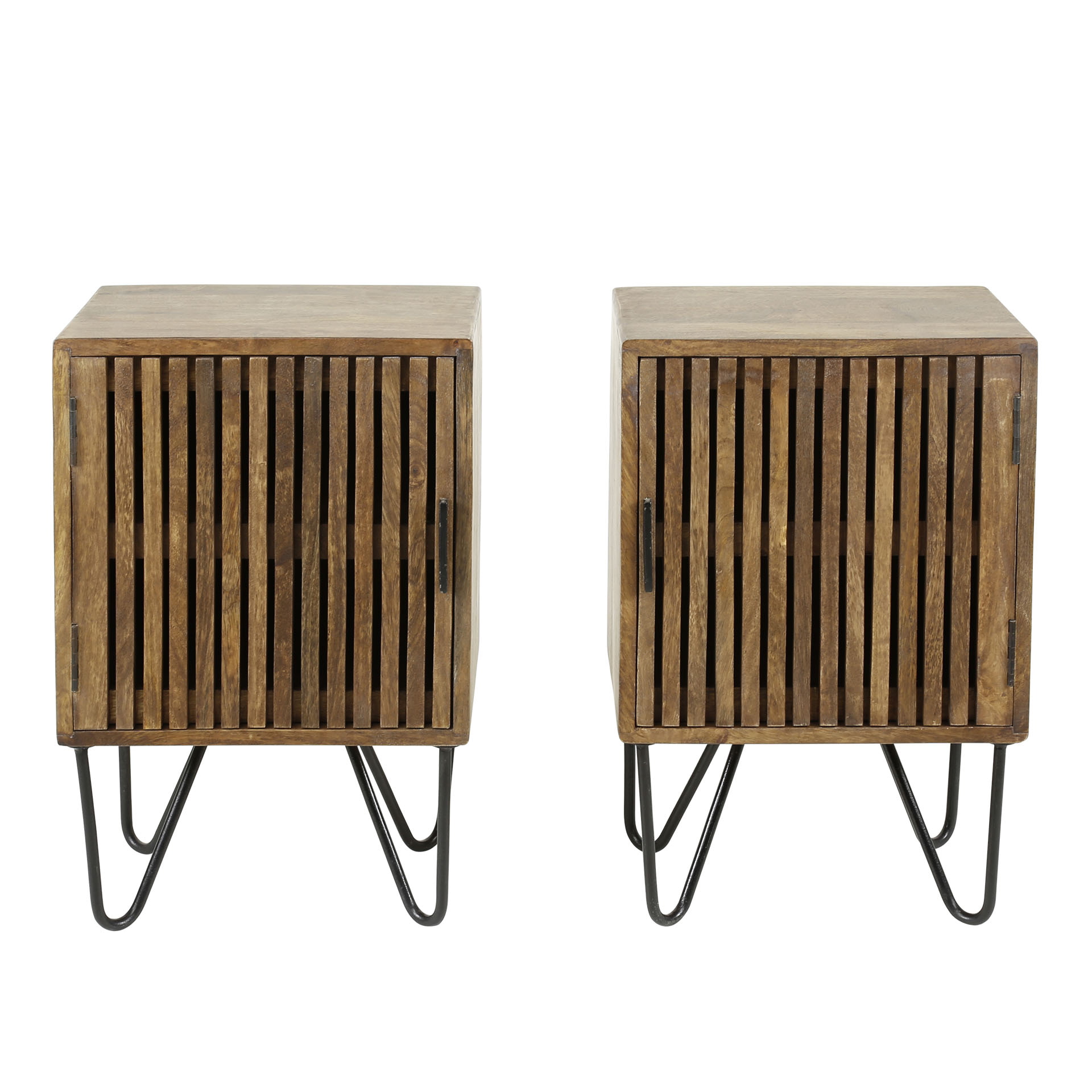 Nachtkastje 'Twiggy' Mangohout, Set van 2 stuks