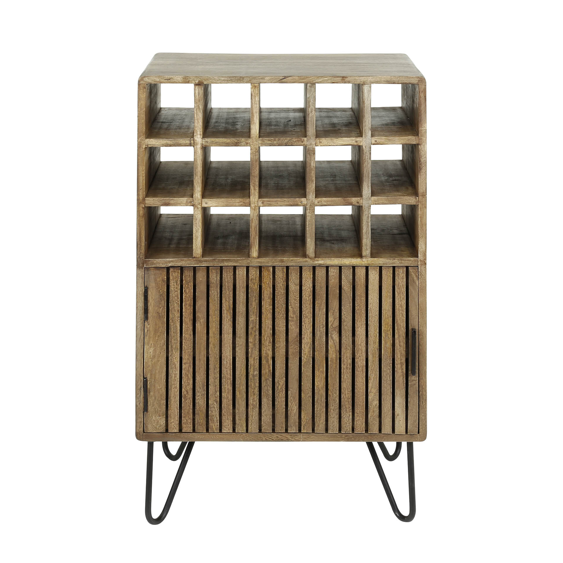 Wijnkast 'Twiggy' Mangohout, Voor 15 flessen