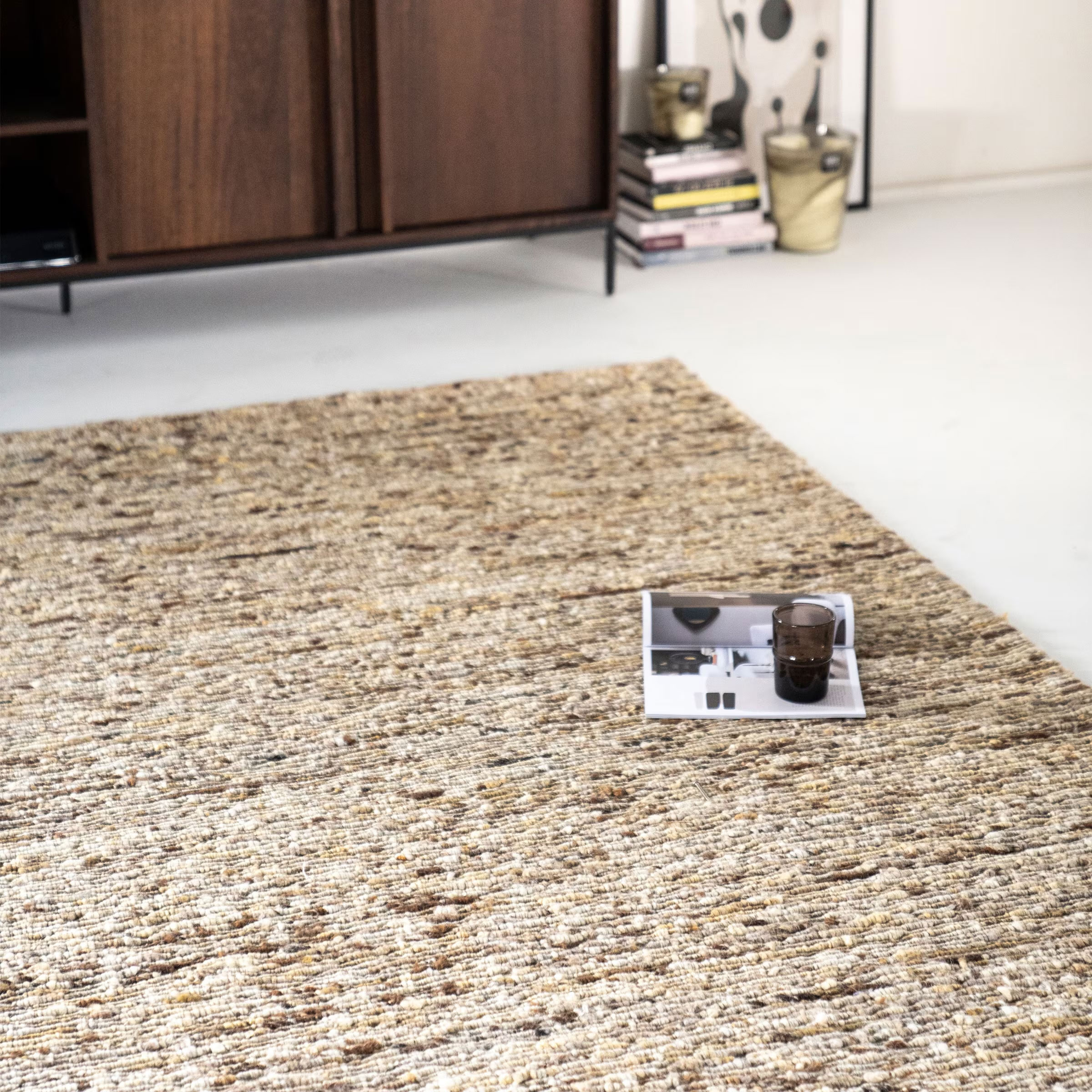 By-Boo Vloerkleed 'Takara' Wol, kleur Mosterdgeel