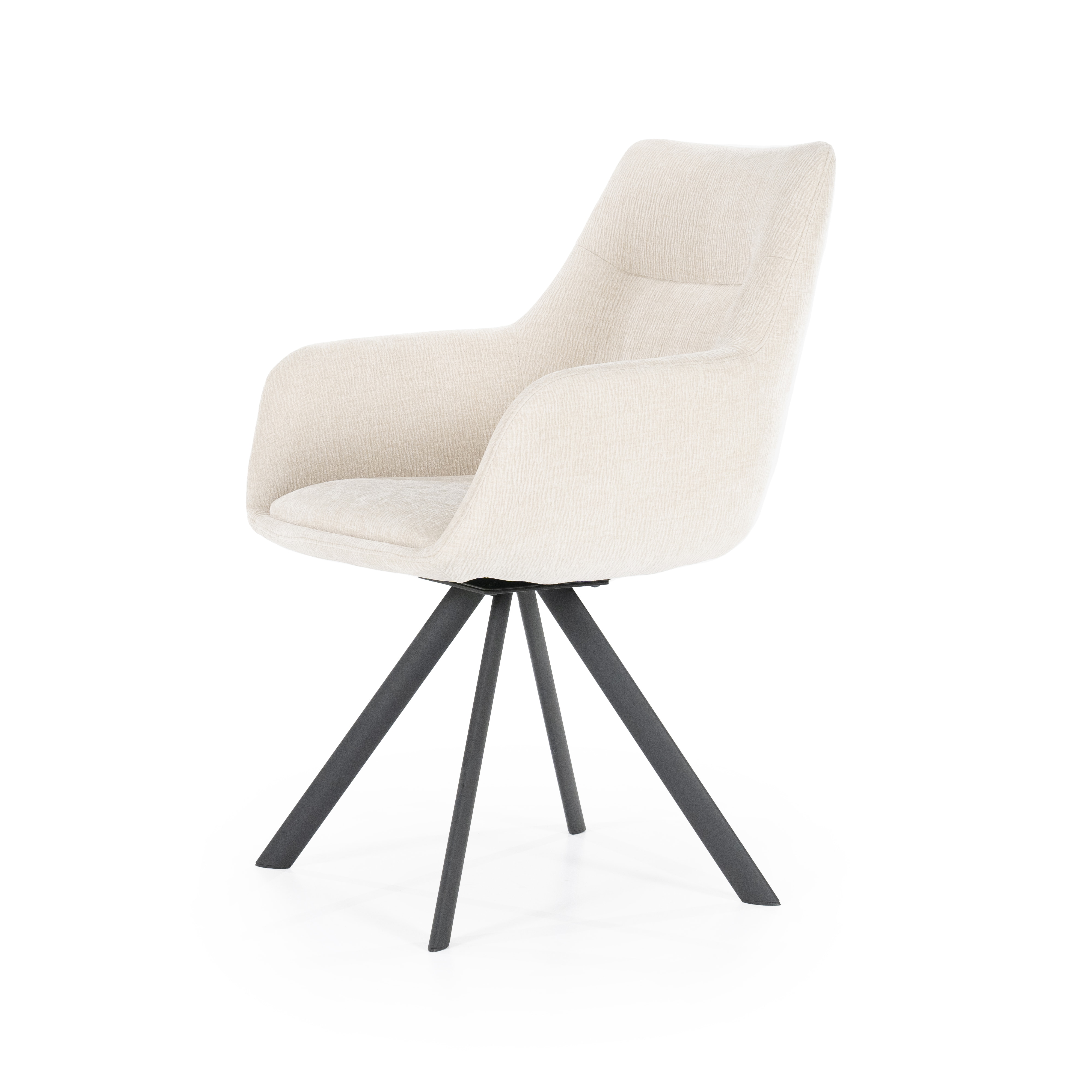 By-Boo Draaibare Eetkamerstoel 'Bliss' Met armleuning, kleur Beige