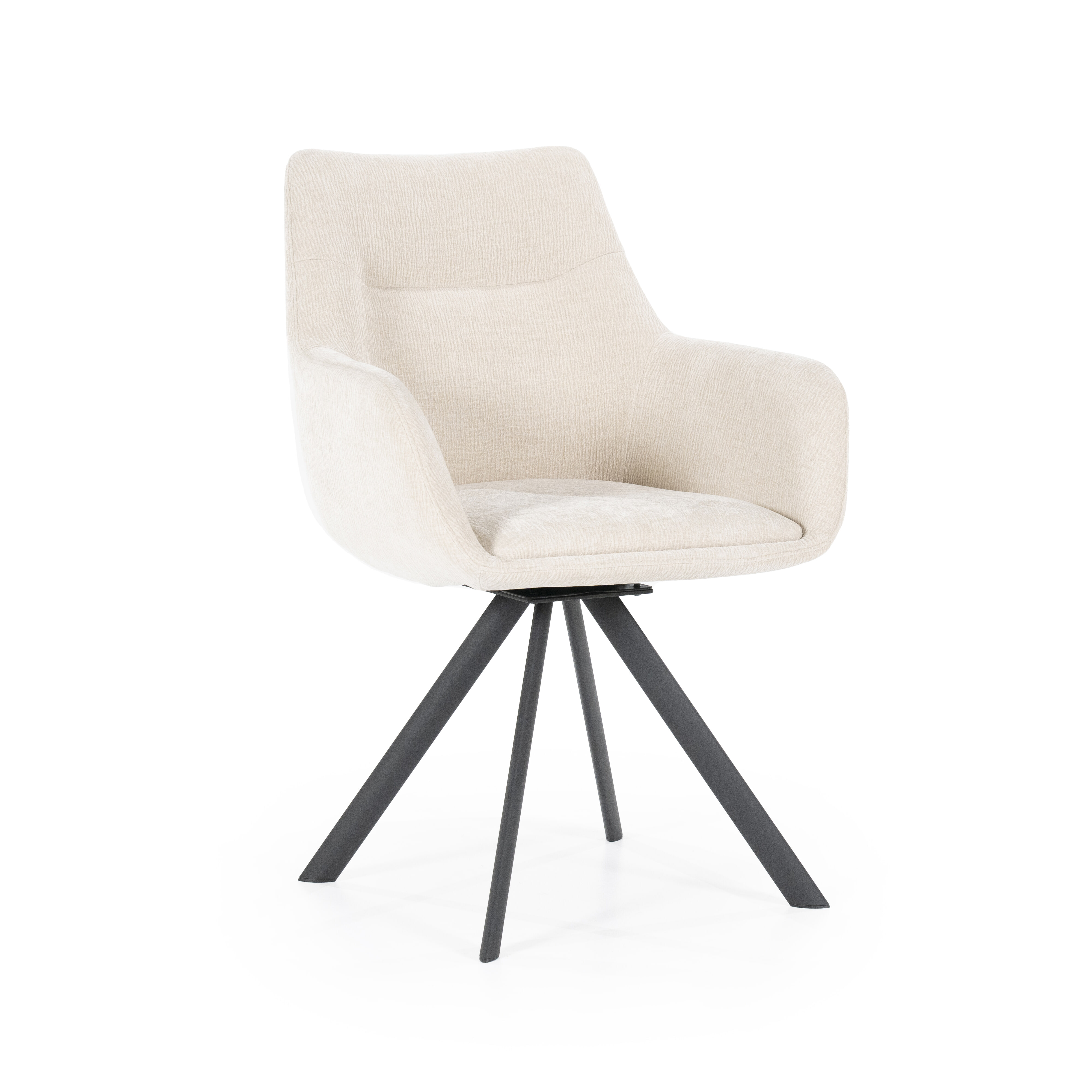 By-Boo Draaibare Eetkamerstoel 'Bliss' Met armleuning, kleur Beige