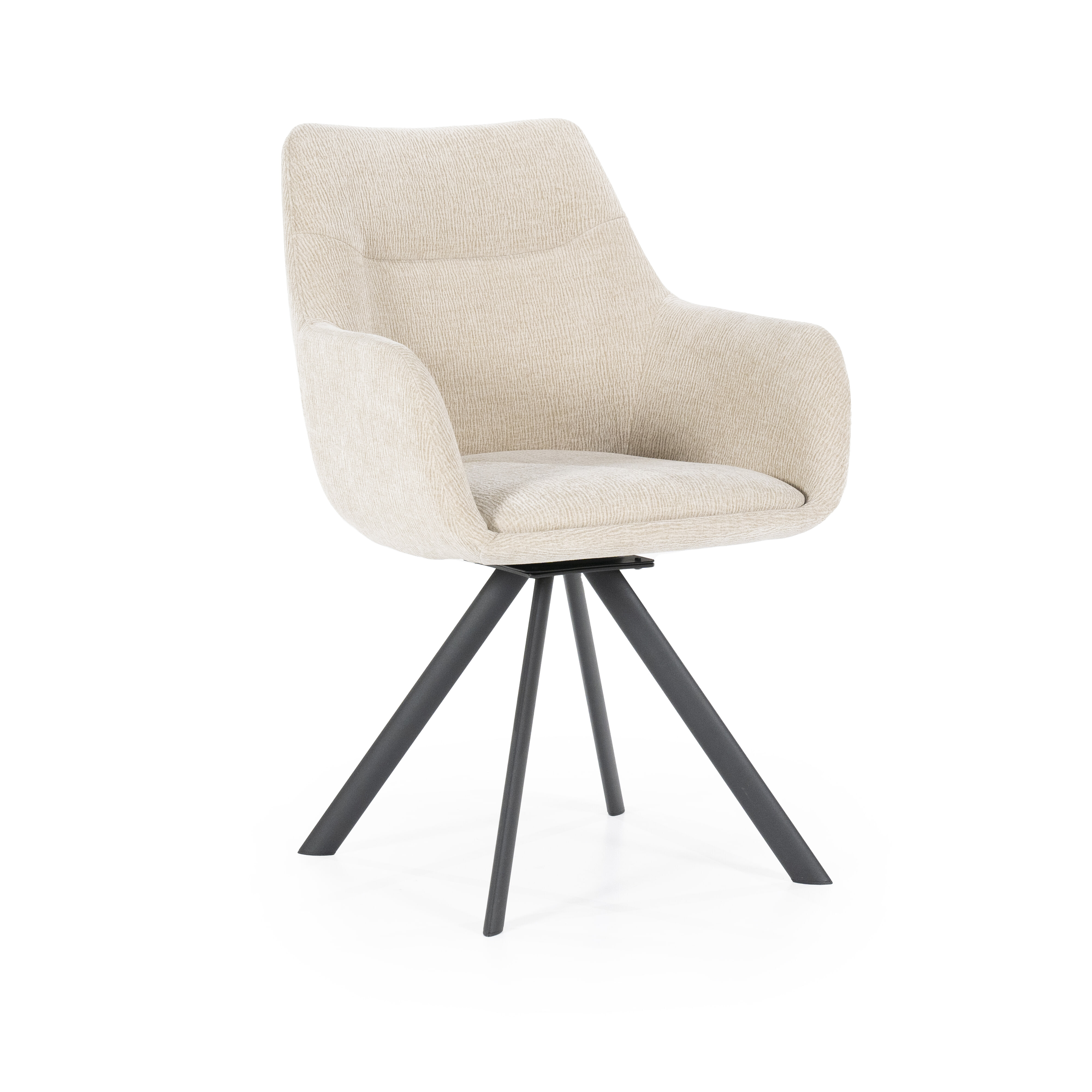 By-Boo Draaibare Eetkamerstoel 'Bliss' Met armleuning, kleur Taupe