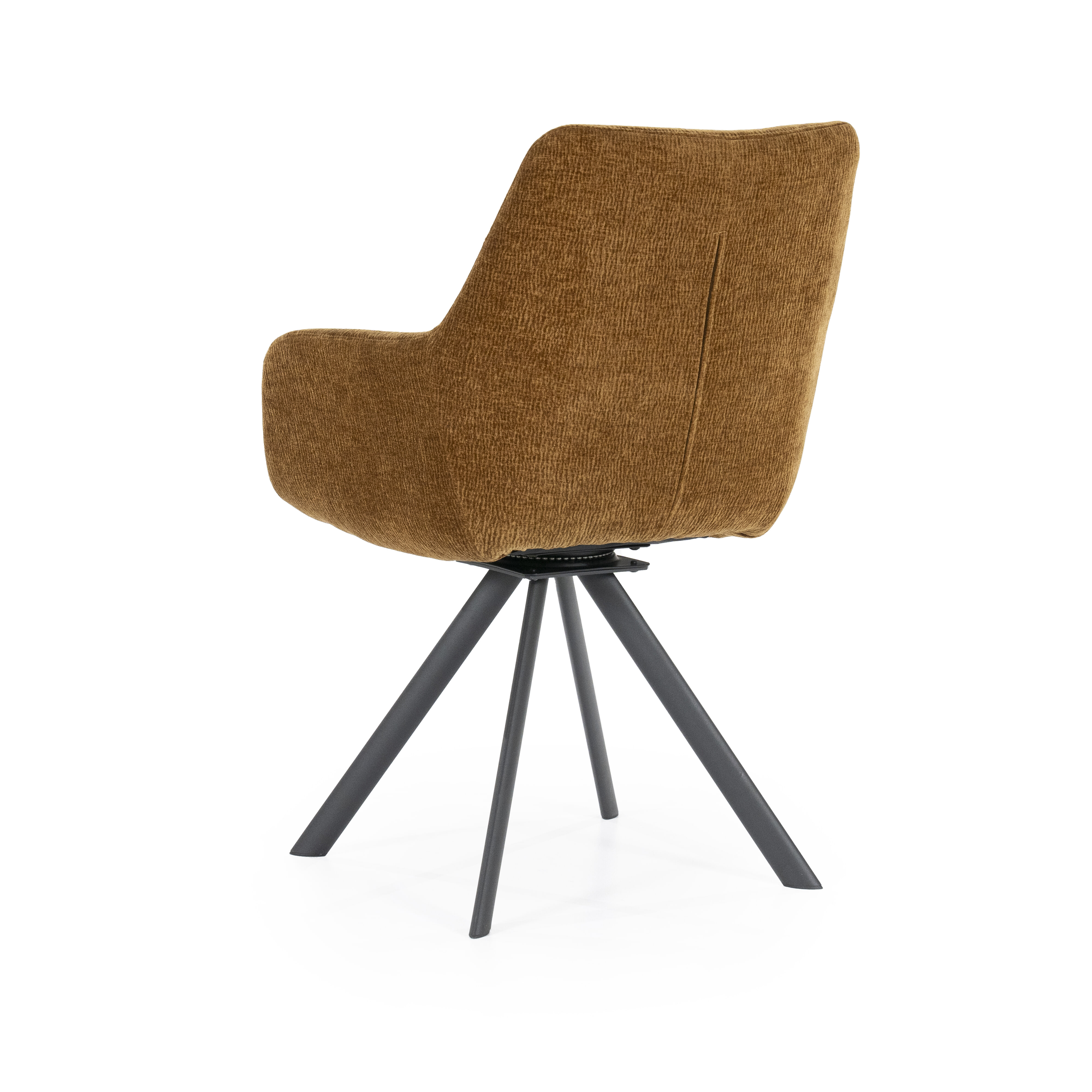By-Boo Draaibare Eetkamerstoel 'Bliss' Met armleuning, kleur Mosterdgeel