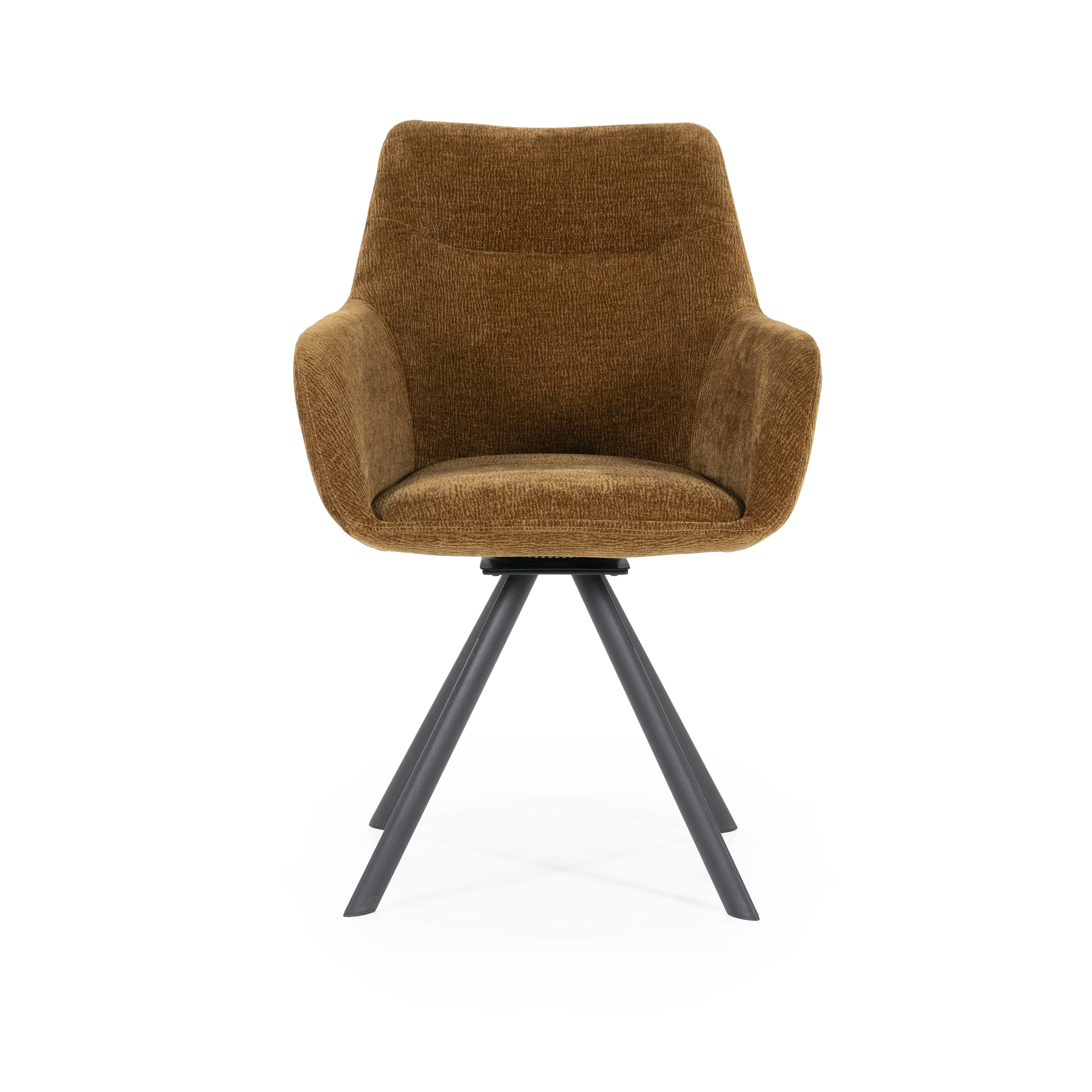 By-Boo Draaibare Eetkamerstoel 'Bliss' Met armleuning, kleur Mosterdgeel